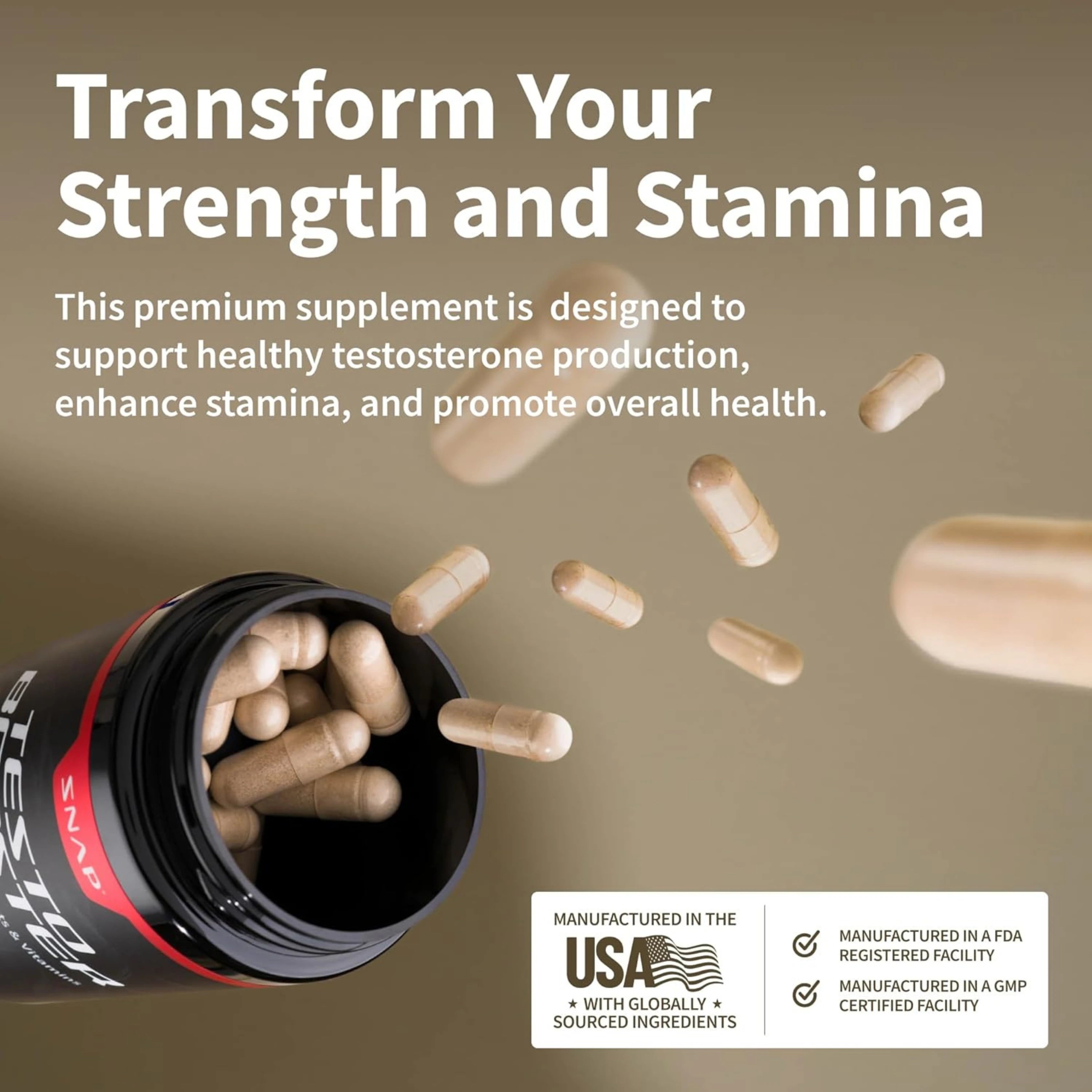 Snap Supplements, Testo Booster, 60 Capsules