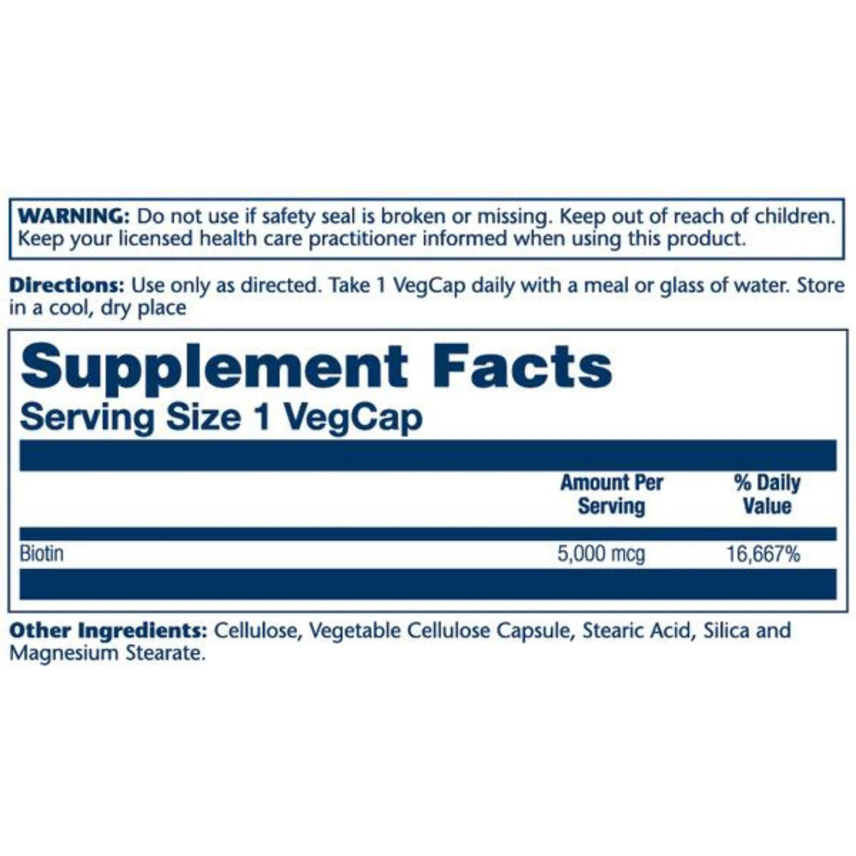 Solaray, Biotin, 5,000 Mcg, 60 Capsules