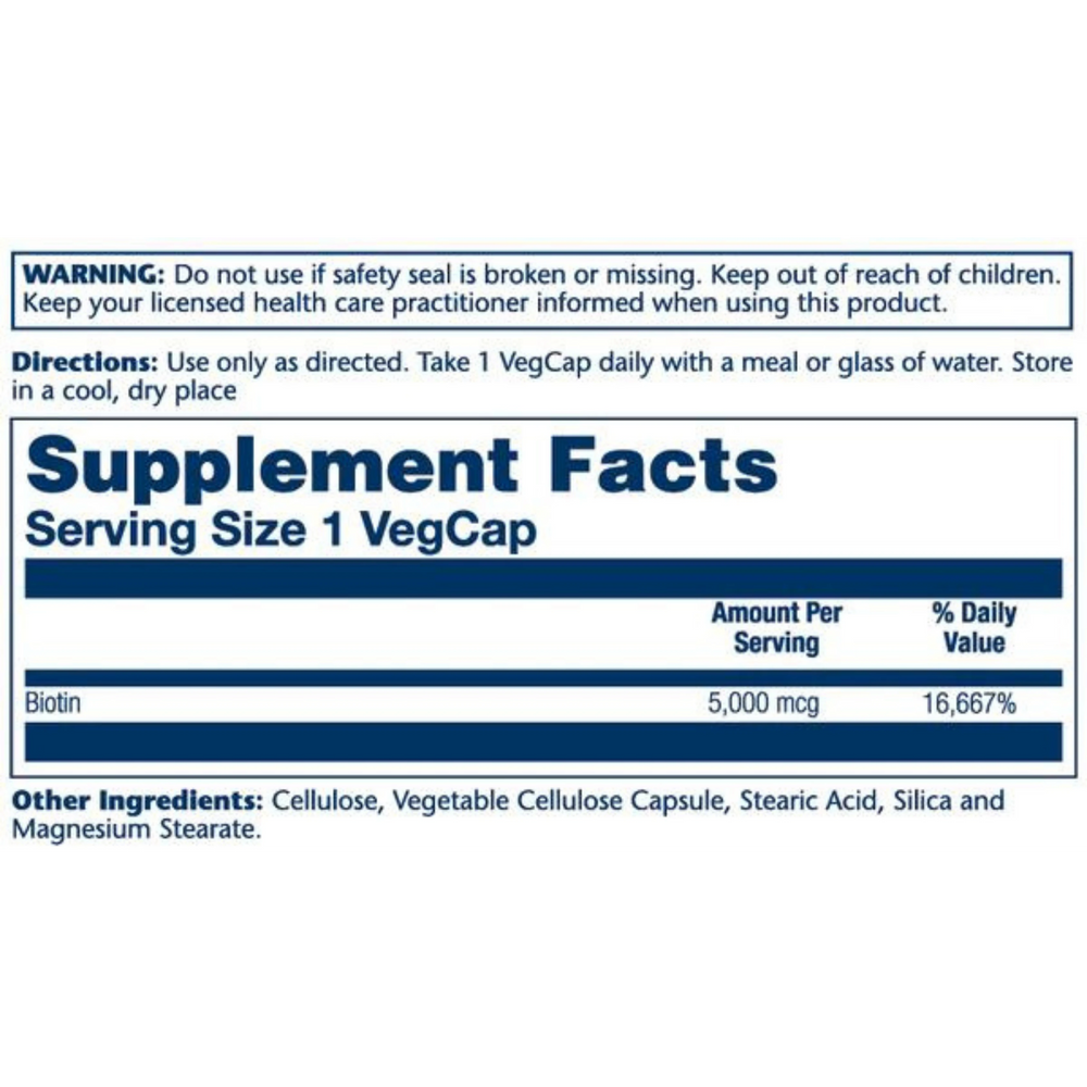 Solaray, Biotin, 5,000 Mcg, 60 Capsules