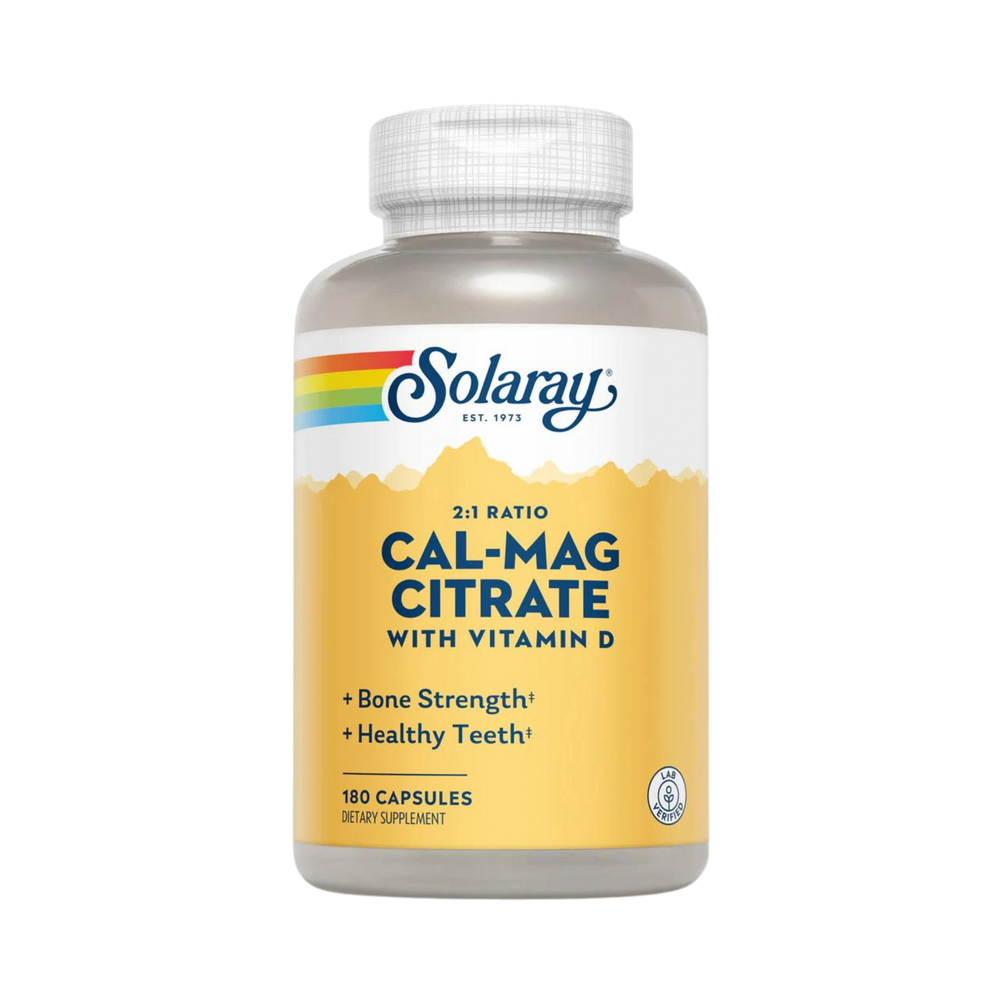 Solaray, Cal-Mag Citrate With Vitamin D-3, 2:1, 180 Capsules