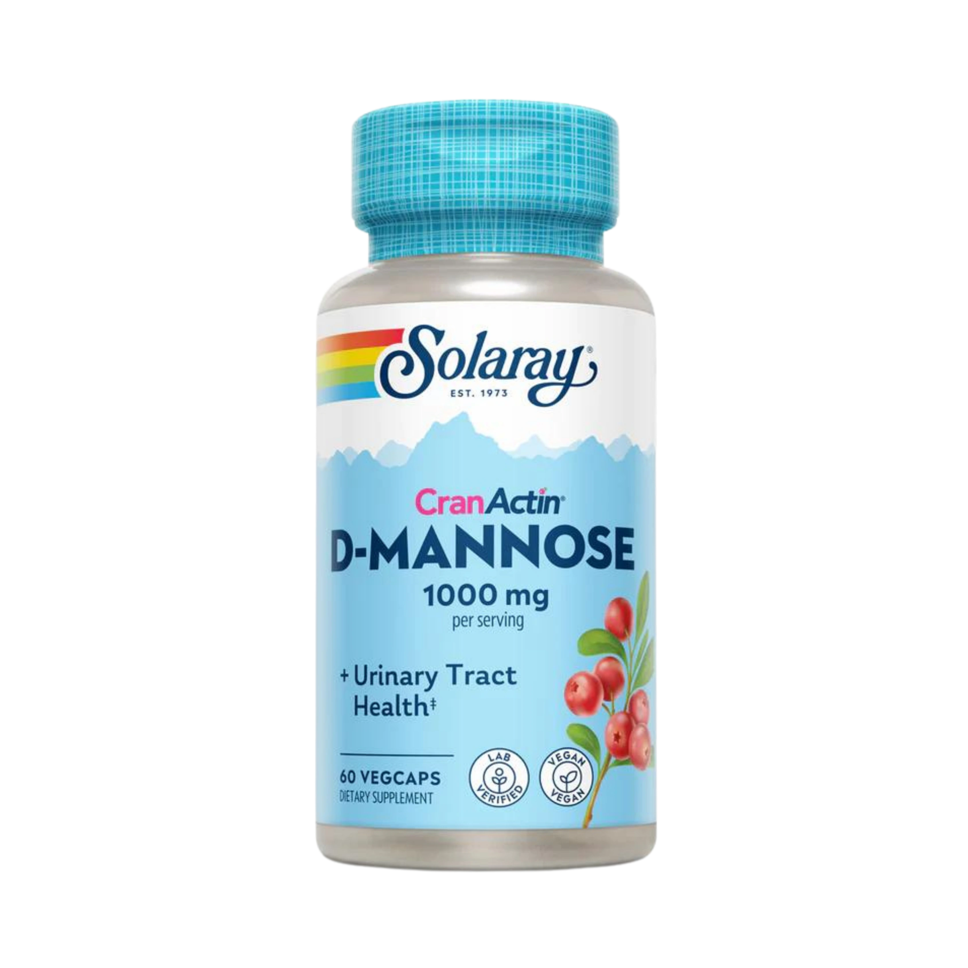 Solaray, D-Mannose With CranActin, 1000 Mg, 60 Capsules