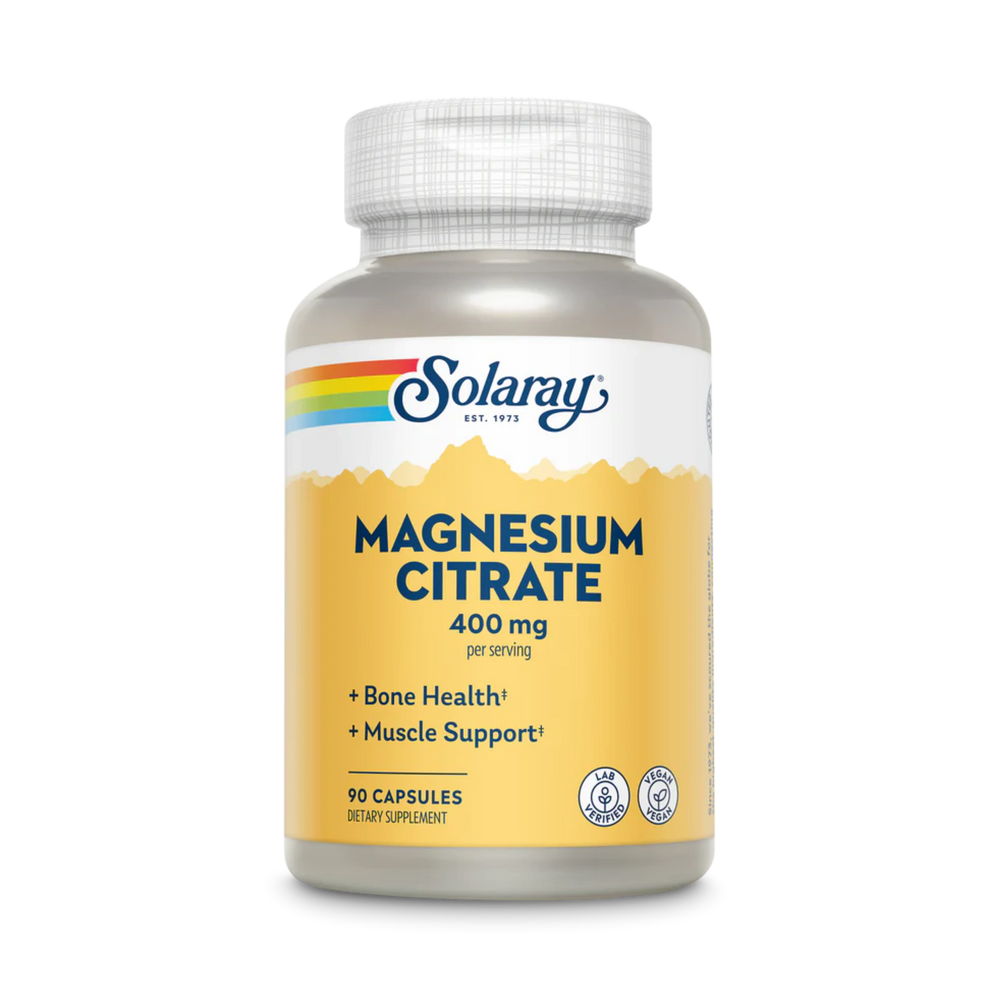 Solaray, Magnesium Citrate, 400 Mg, 90 Capsules