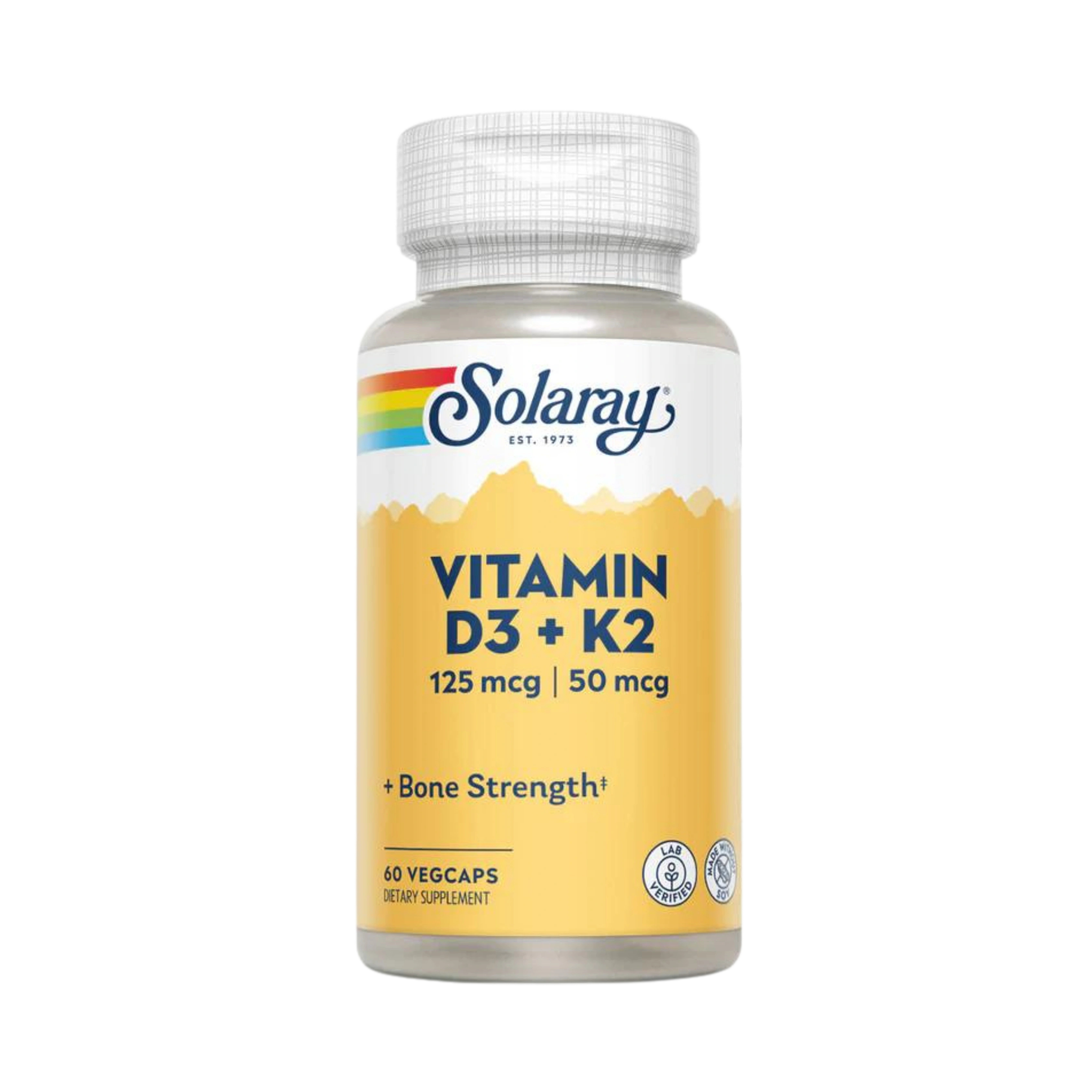 Solaray, Vitamin D3 + K2, 60 Capsules