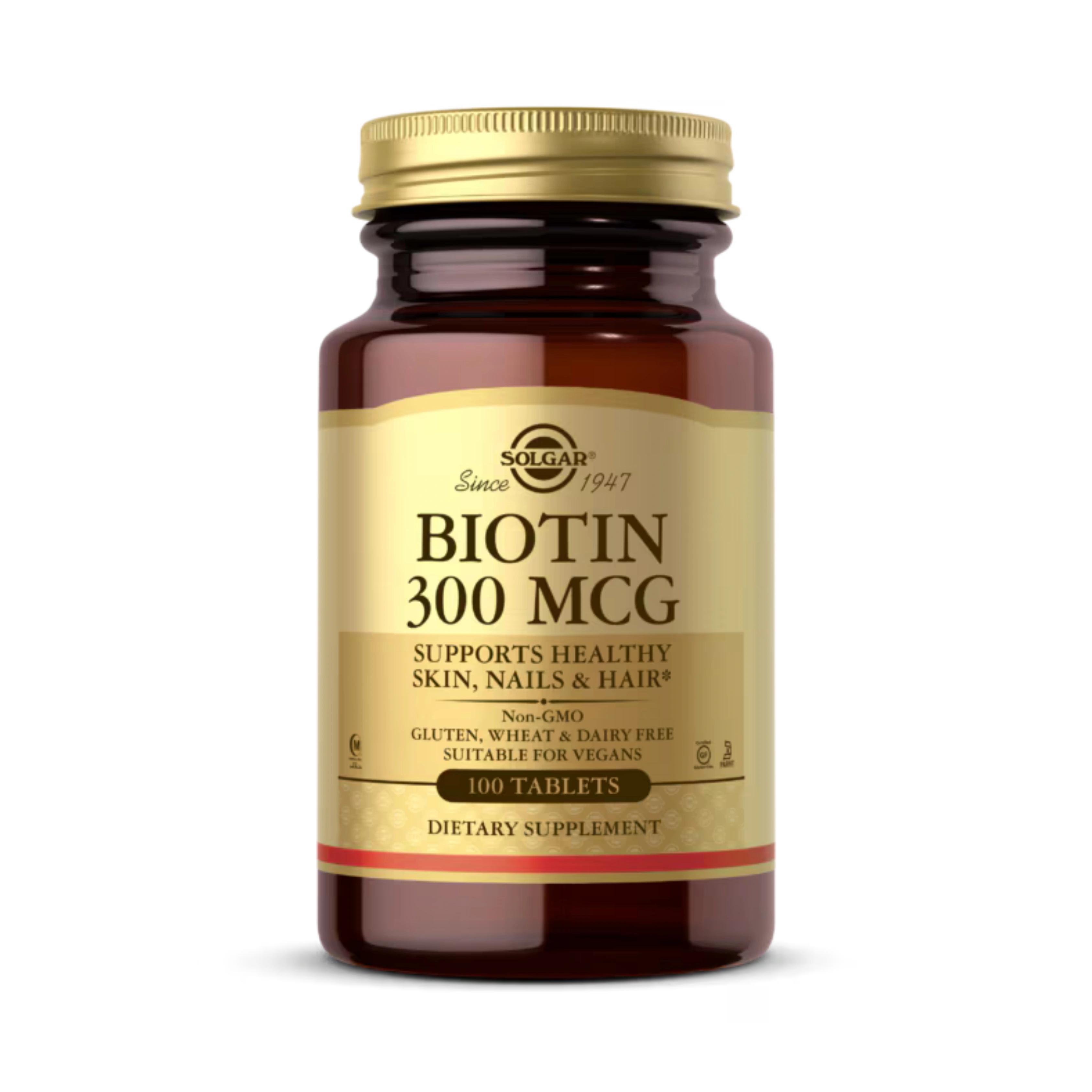 Solgar, Biotin, 300 Mcg, 100 Tablets