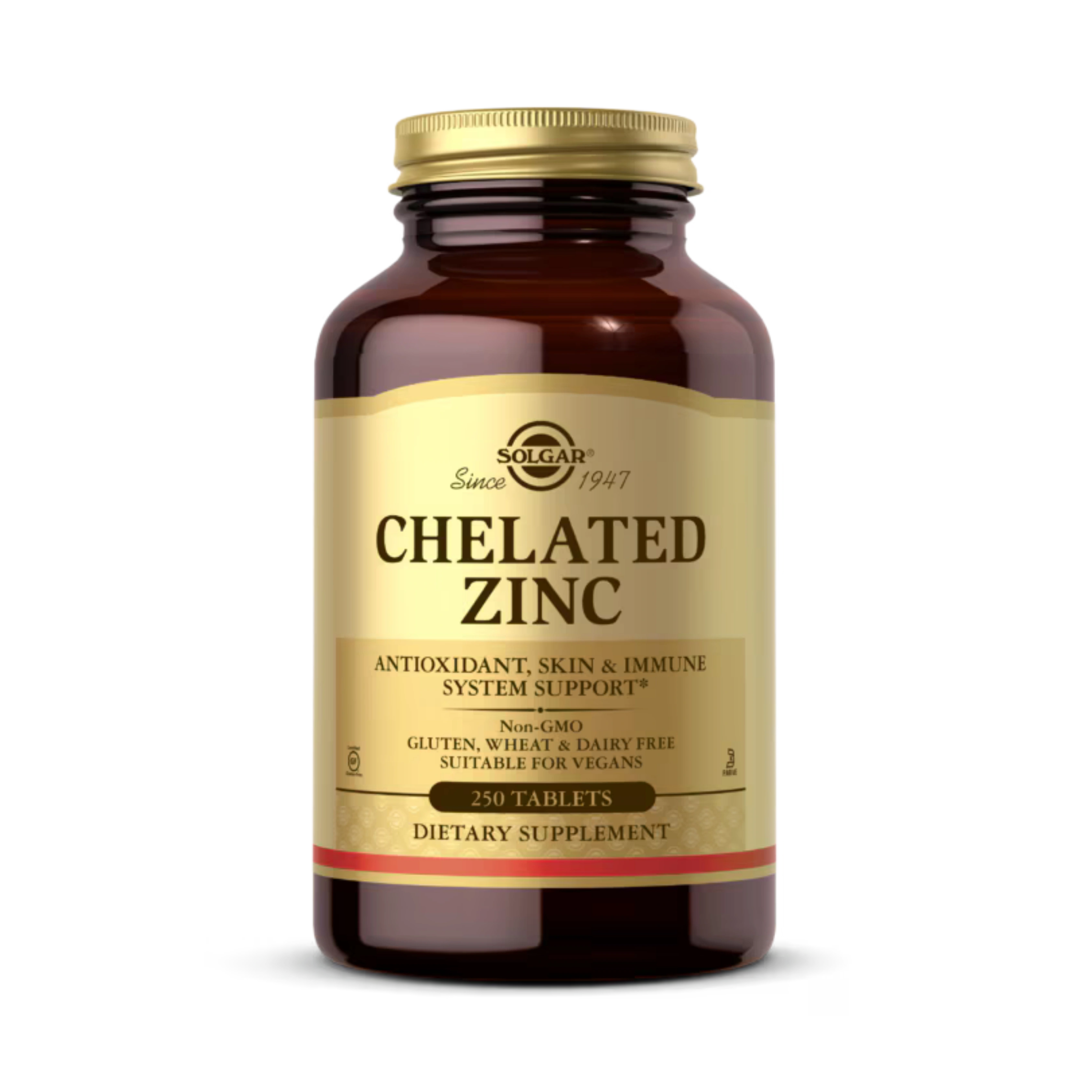 Solgar, Chelated Zinc, 22 Mg, 250 Tablets