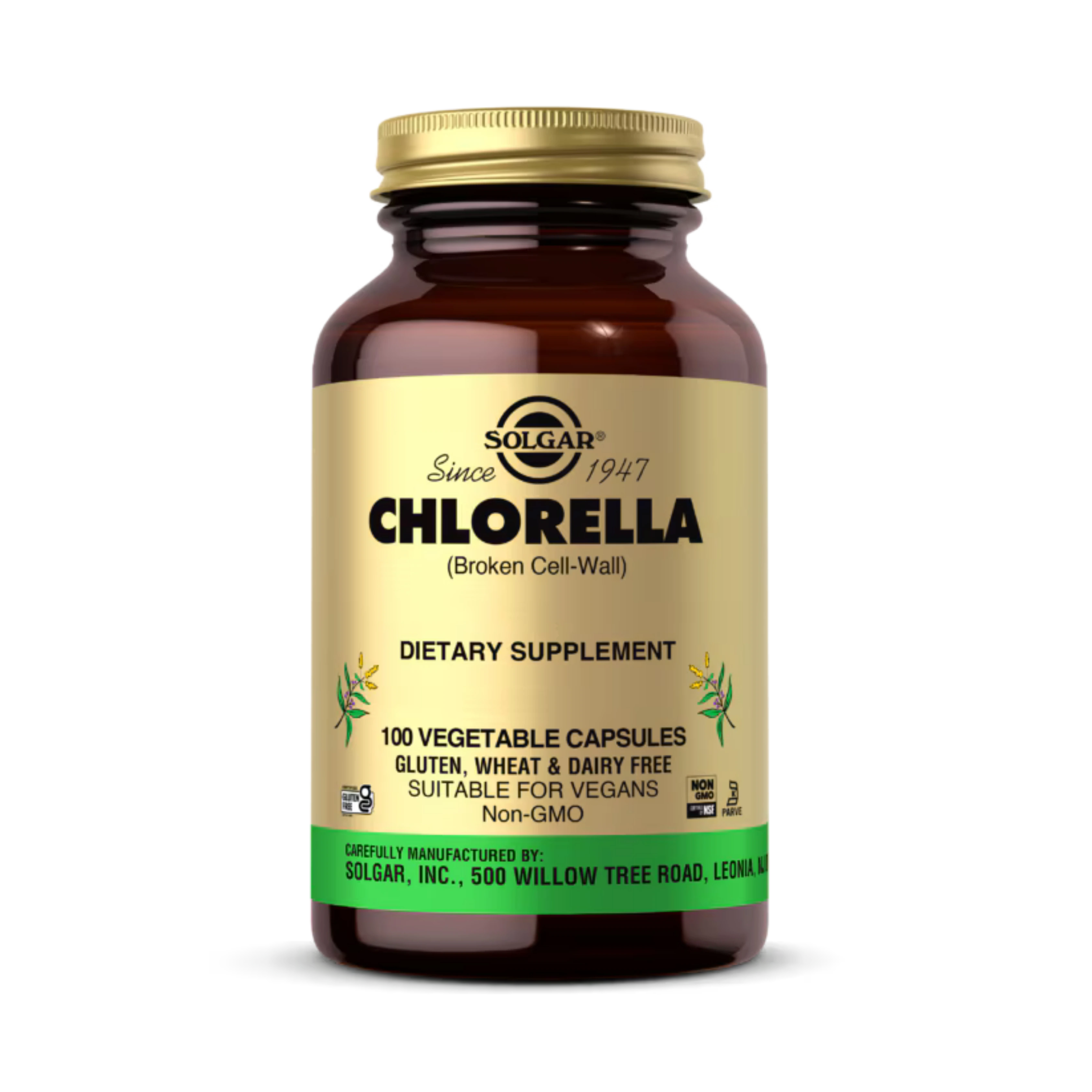Solgar, Chlorella (Broken Cell-Wall), 520 Mg, 100 Vegetable Capsules