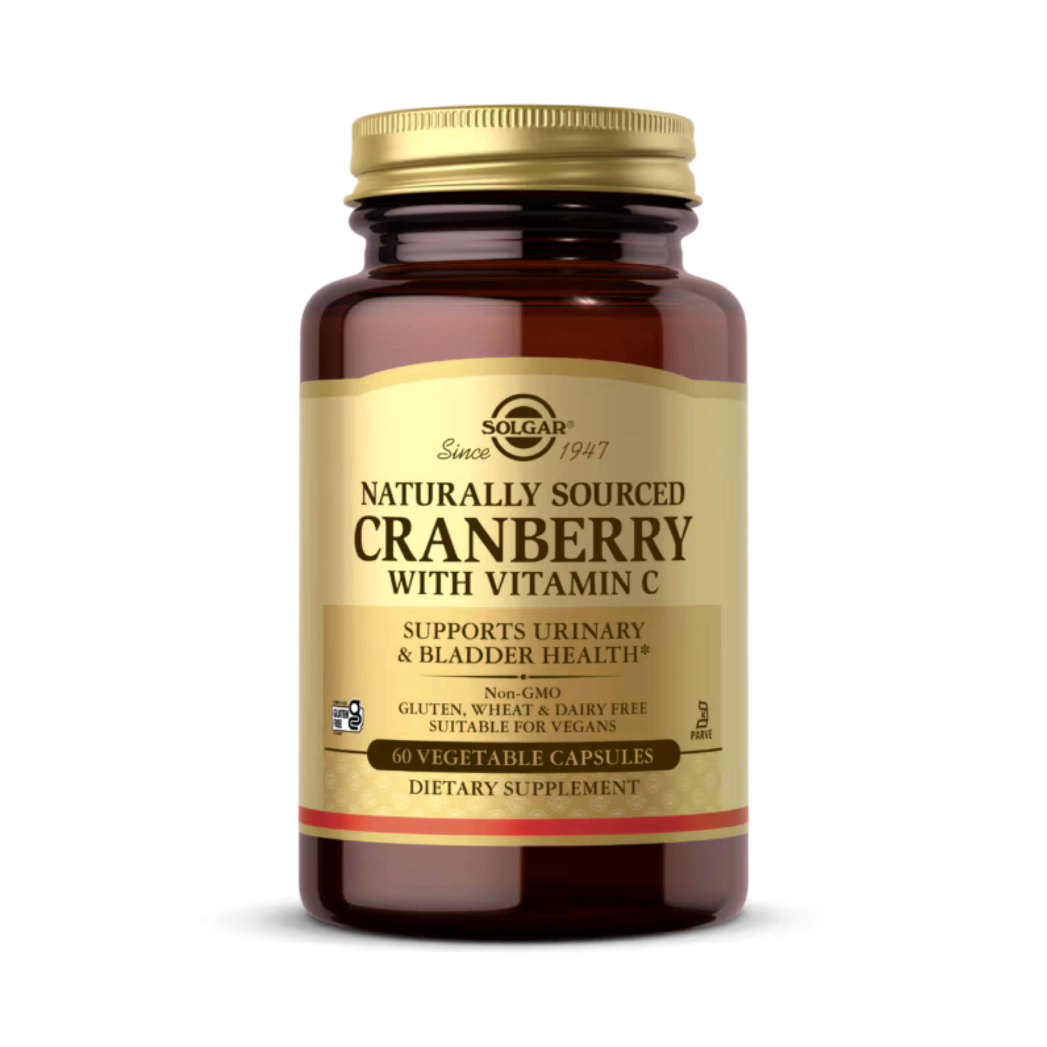 Solgar, Cranberry with Vitamin C, Naturally Sourced, 60 Vegetable Capsules
