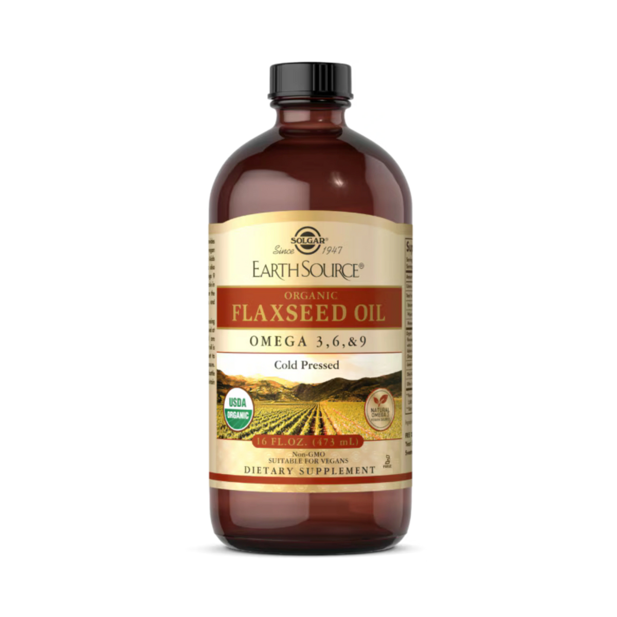 Solgar, Earth Source Organic Flaxseed Oil, 16 Oz