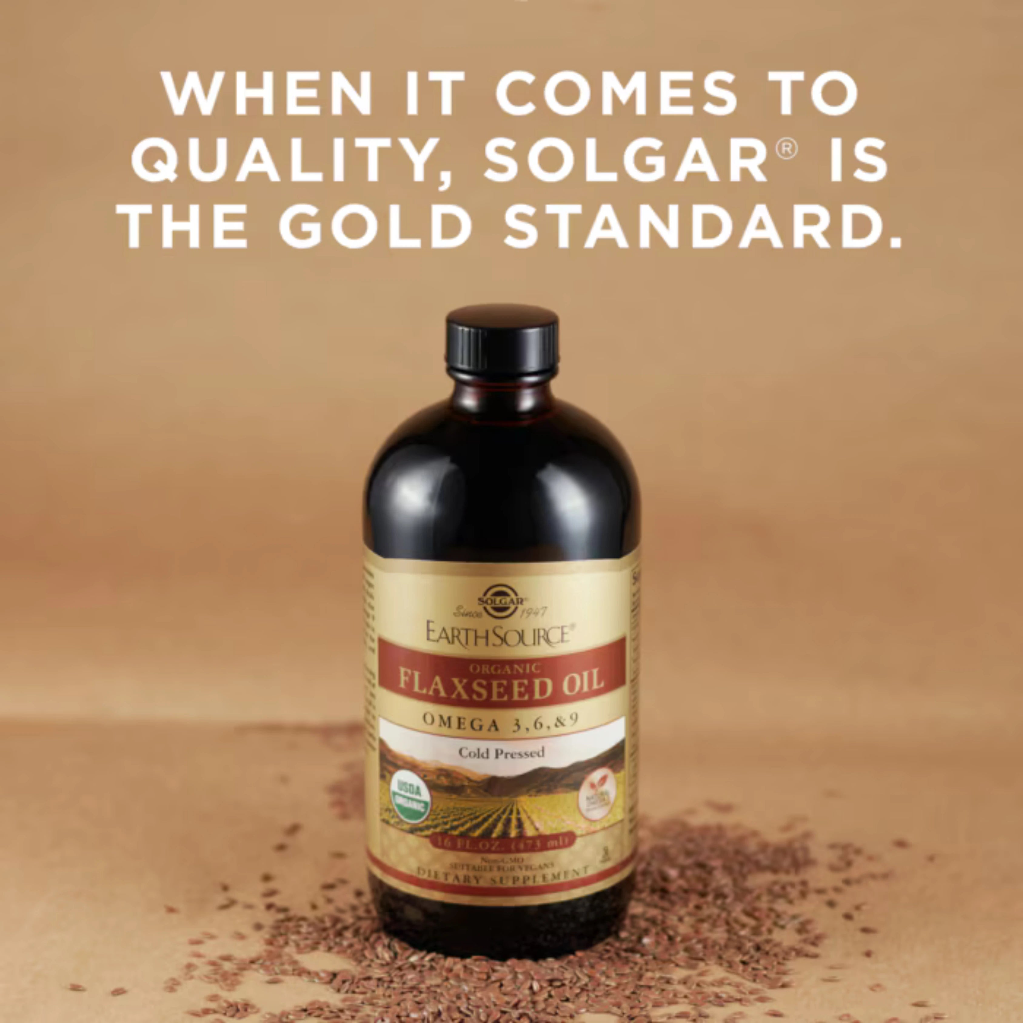 Solgar, Earth Source Organic Flaxseed Oil, 16 Oz
