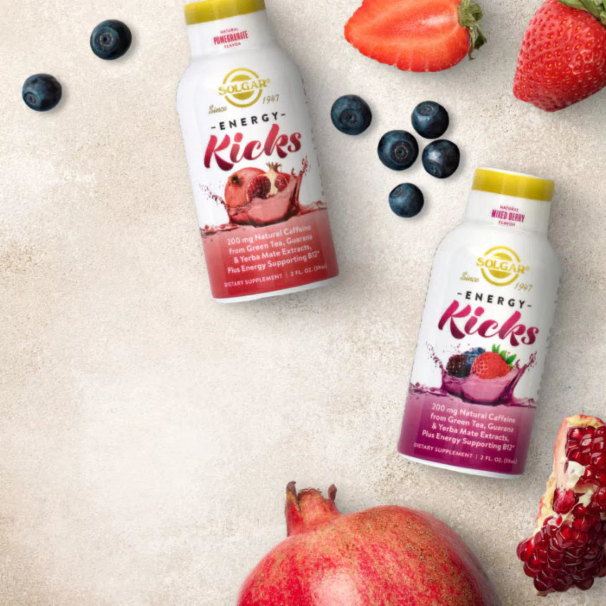 Solgar, Energy Kicks Natural Pomegranate Flavor, 12 Bottles