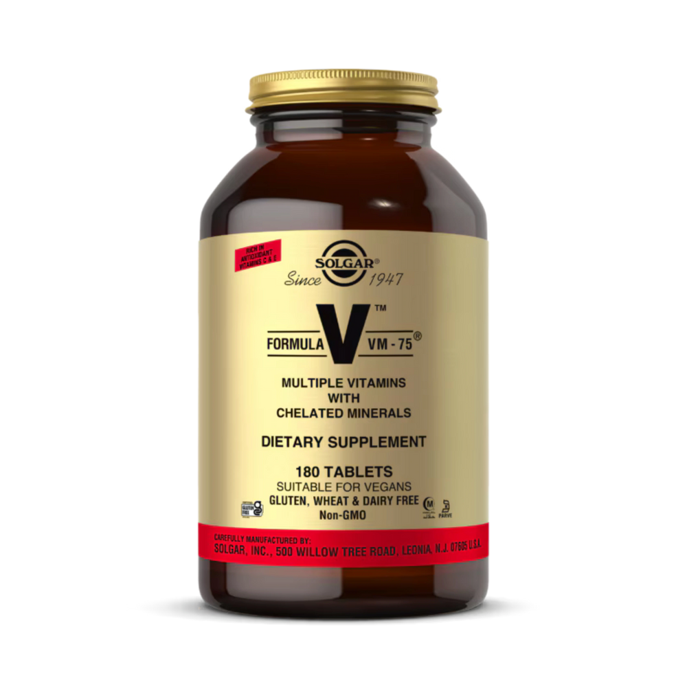 Solgar, Formula V, VM-75, Multiple Vitamins with Chelated Minerals, 180 Tablets