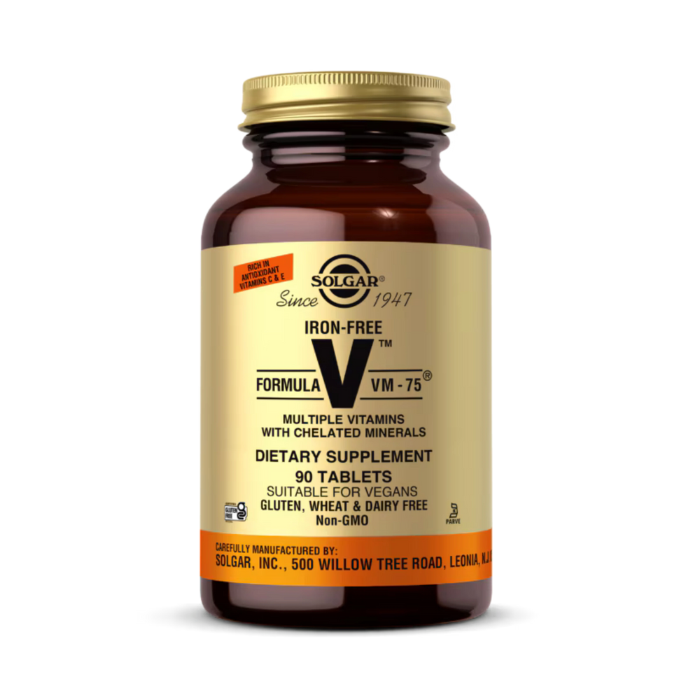Solgar, Formula V, VM-75, Multiple Vitamins With Chelated Minerals, Iron-Free, 90 Tablets