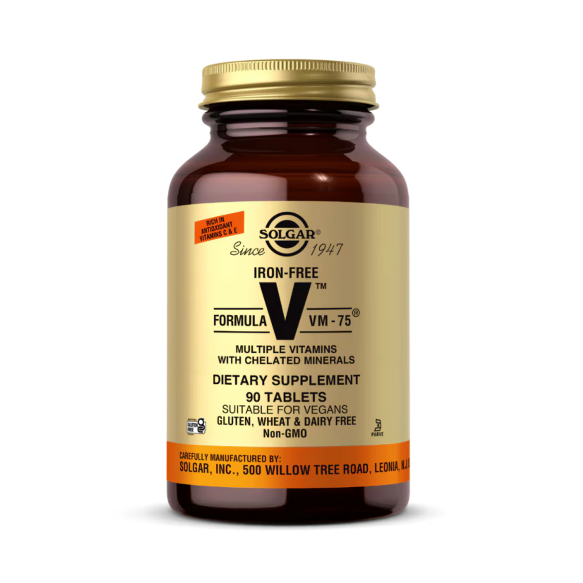 Solgar, Formula V, VM-75, Multiple Vitamins With Chelated Minerals, Iron-Free, 90 Tablets
