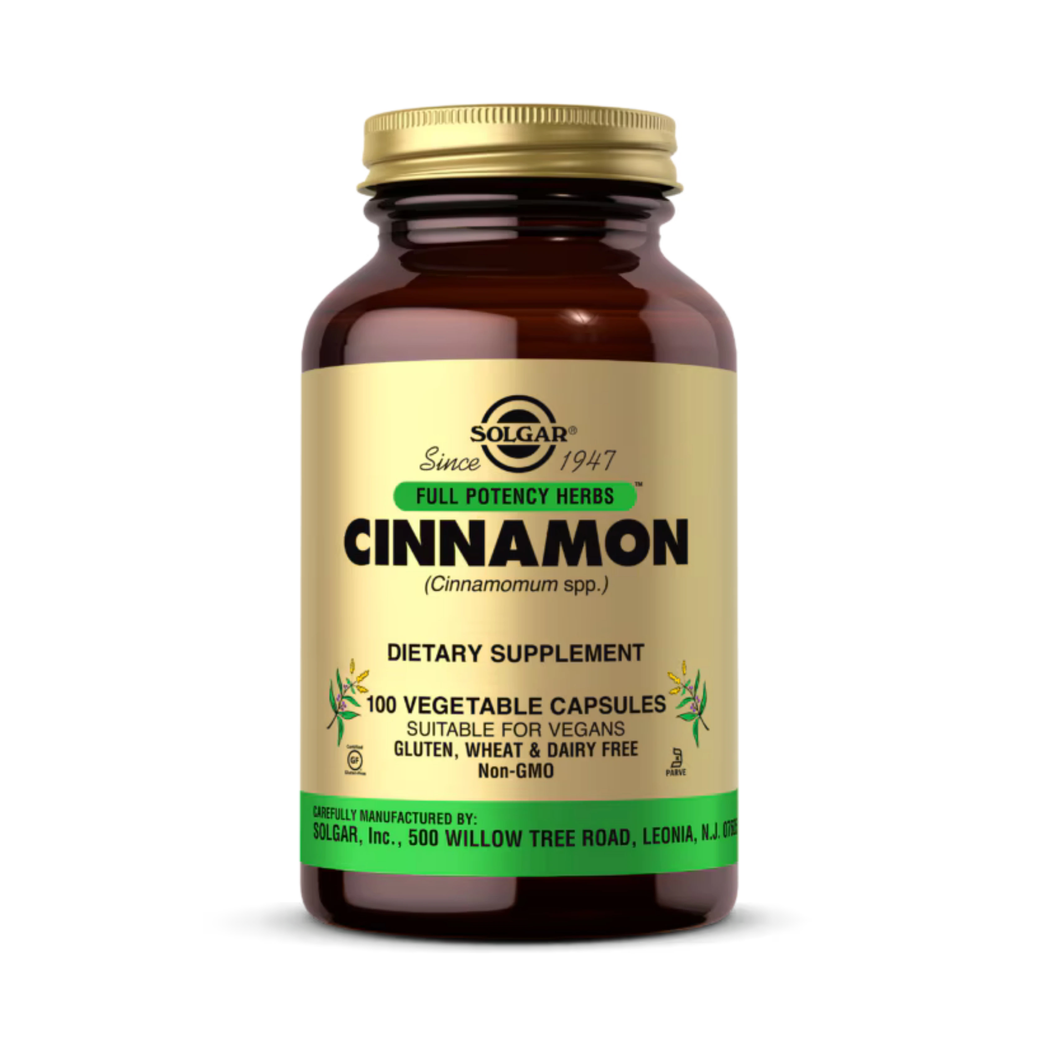 Solgar, Full Potency Herbs, Cinnamon, 100 Vegetable Capsules