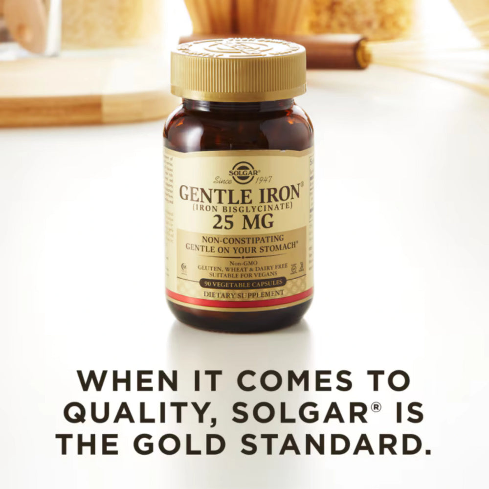 Solgar, Gentle Iron, 25 Mg, 90 Vegetable Capsules