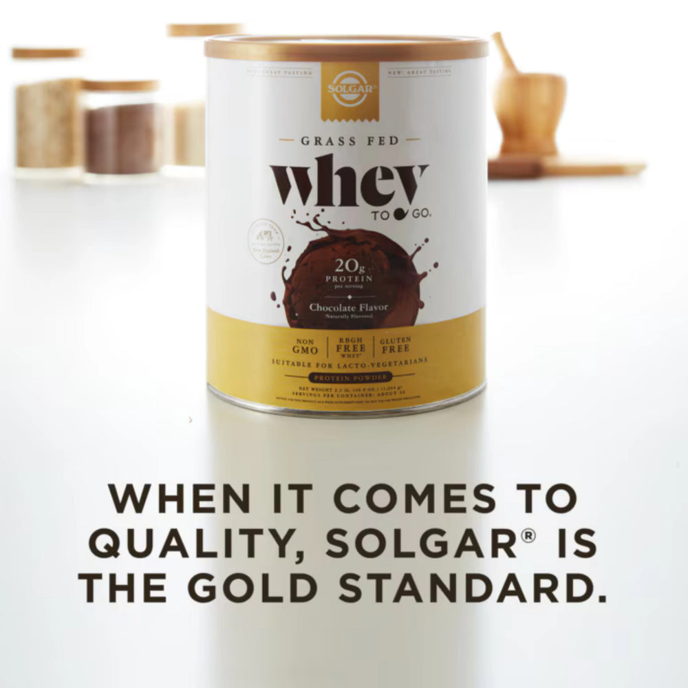 Solgar, Grass Fed Whey To Go, Protein Powder, Chocolate, 36.8 Oz (1044 g)