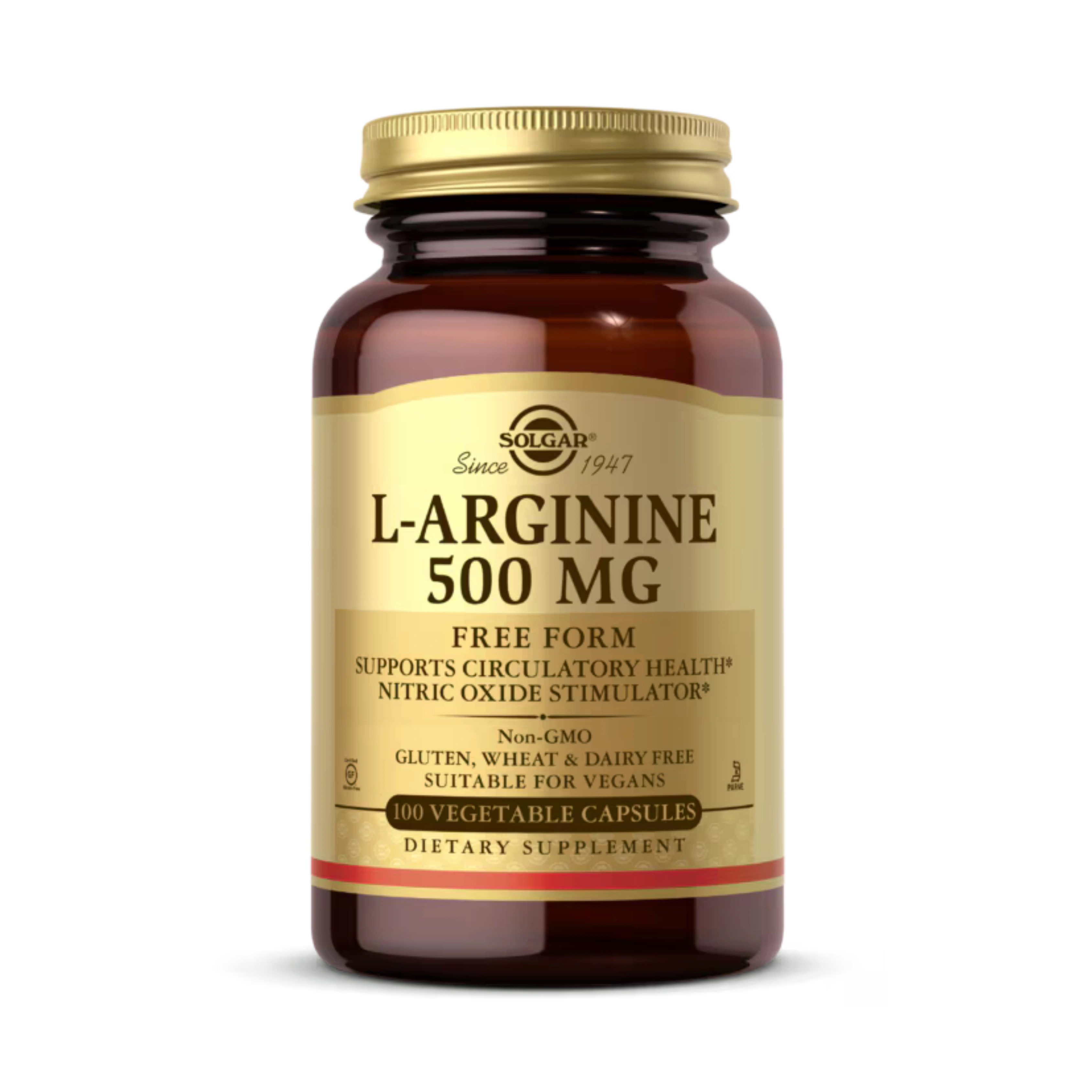 Solgar, L-Arginine, 500 Mg, 100 Vegetable Capsules