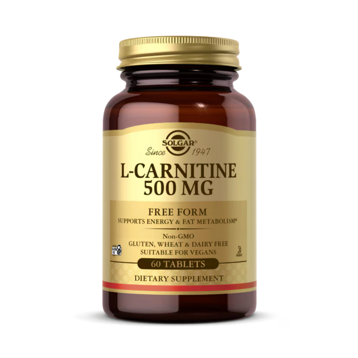 Solgar, L-Carnitine, Free Form, 1,000 Mg, 60 Tablets (500 mg Per Tablet)