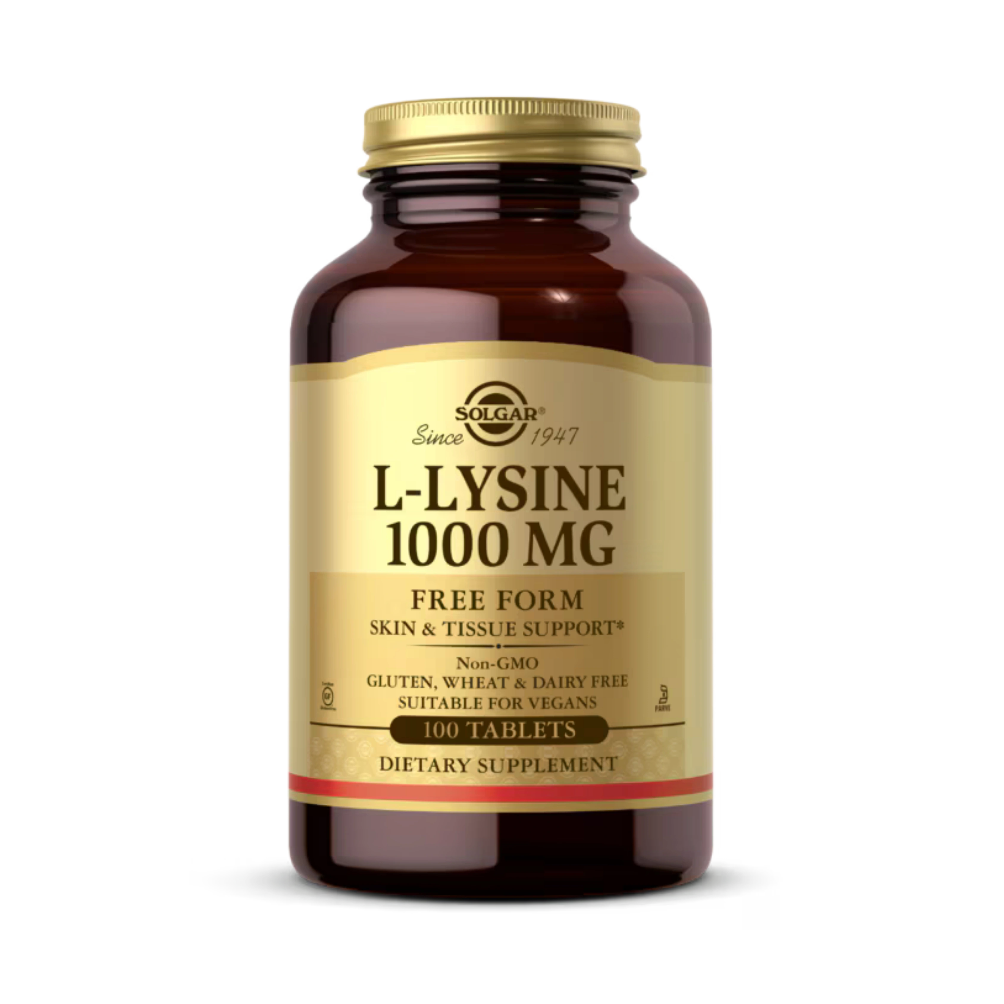Solgar, L-Lysine, Free Form, 1,000 Mg, 100 Tablets