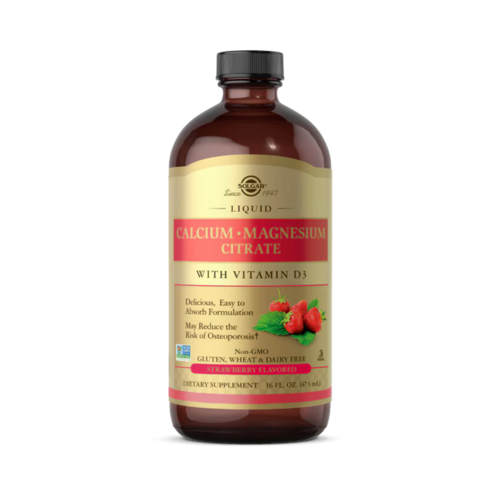 Solgar, Liquid Calcium Magnesium Citrate with Vitamin D3, Strawberry, 16 Fl Oz