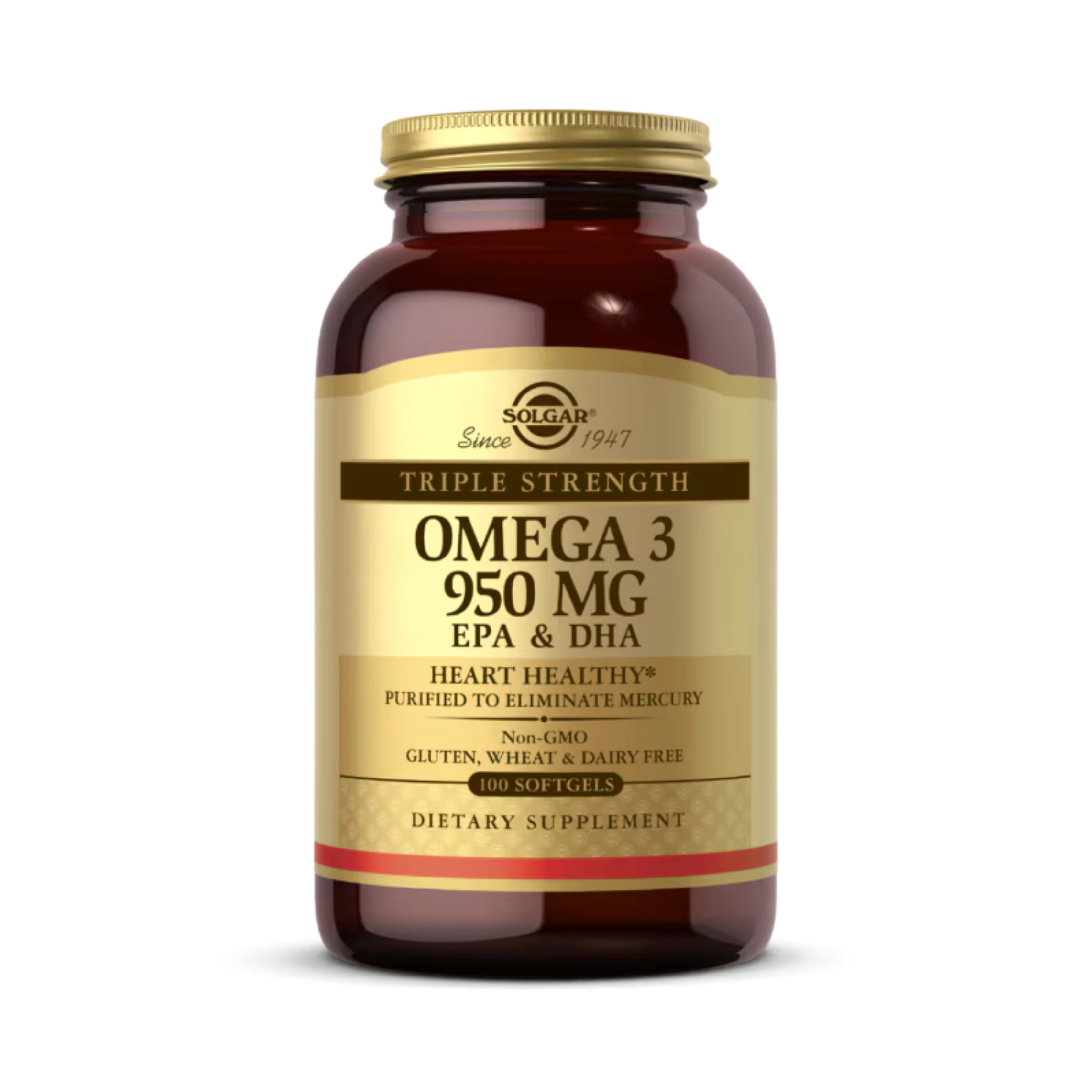 Solgar, Omega 3, EPA & DHA, Triple Strength, 950 Mg, 100 Softgels