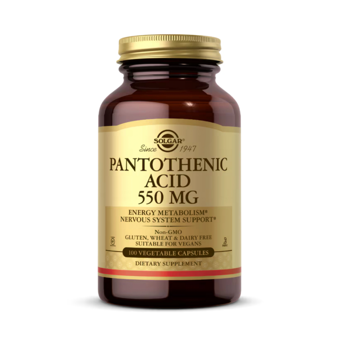 Solgar, Pantothenic Acid, 550 Mg, 100 Vegetable Capsules