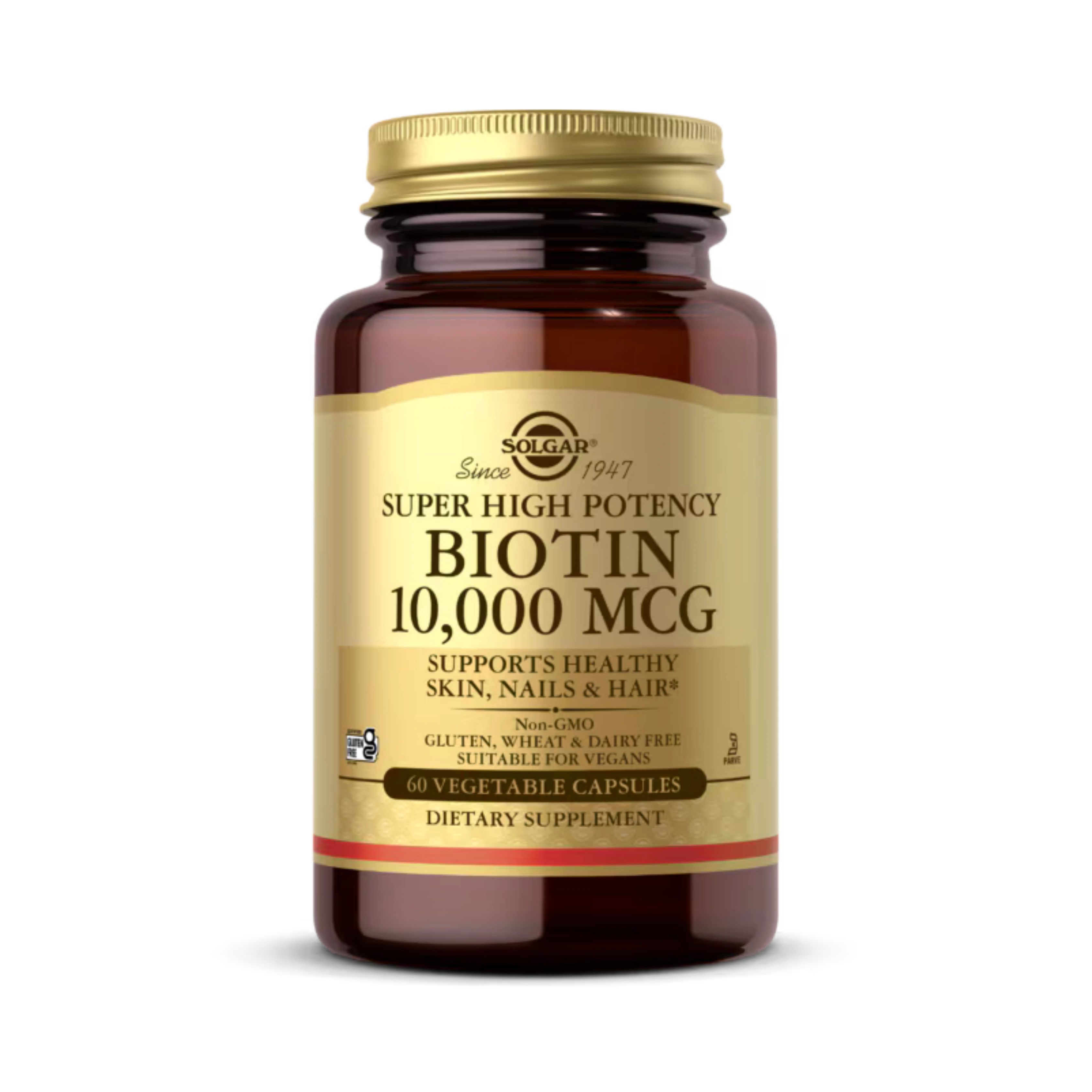 Solgar, Super High Potency Biotin, 10,000 Mcg, 60 Vegetable Capsules