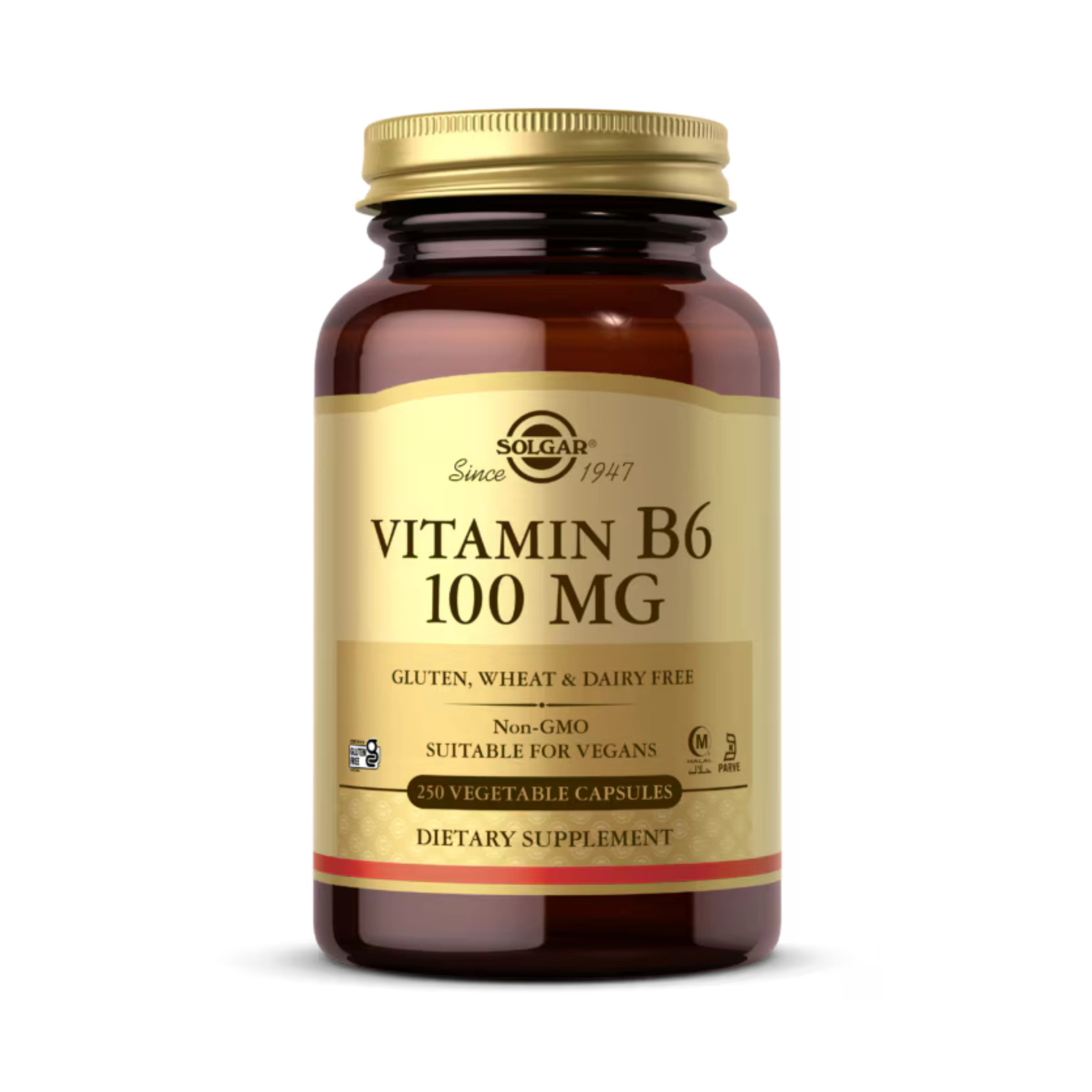 Solgar, Vitamin B6, 100 Mg, 250 Vegetable Capsules