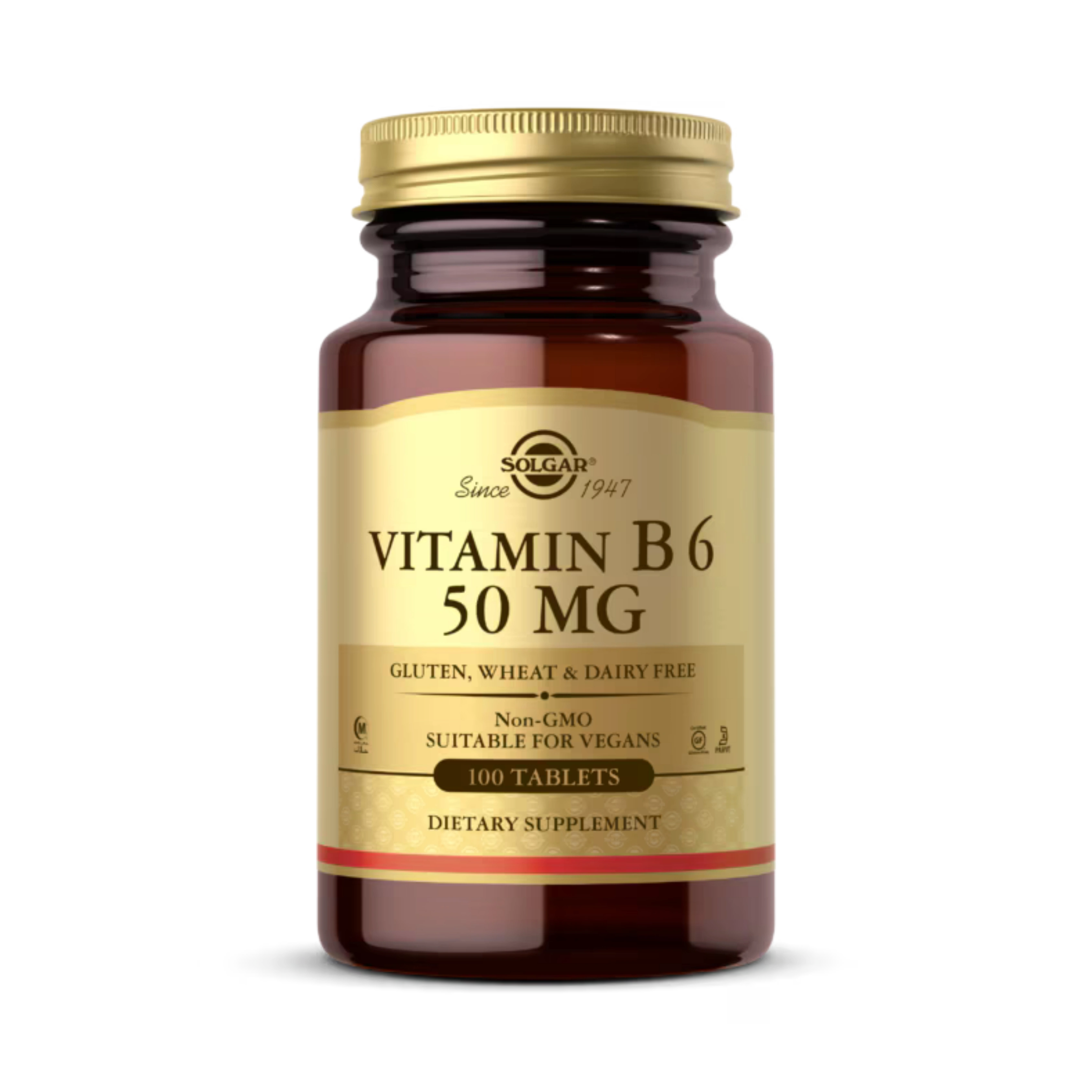Solgar, Vitamin B6, 50 Mg, 100 Tablets