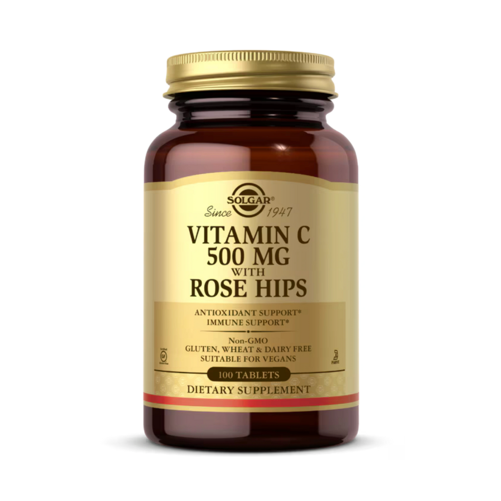 Solgar, Vitamin C With Rose Hips, 500 Mg, 100 Tablets