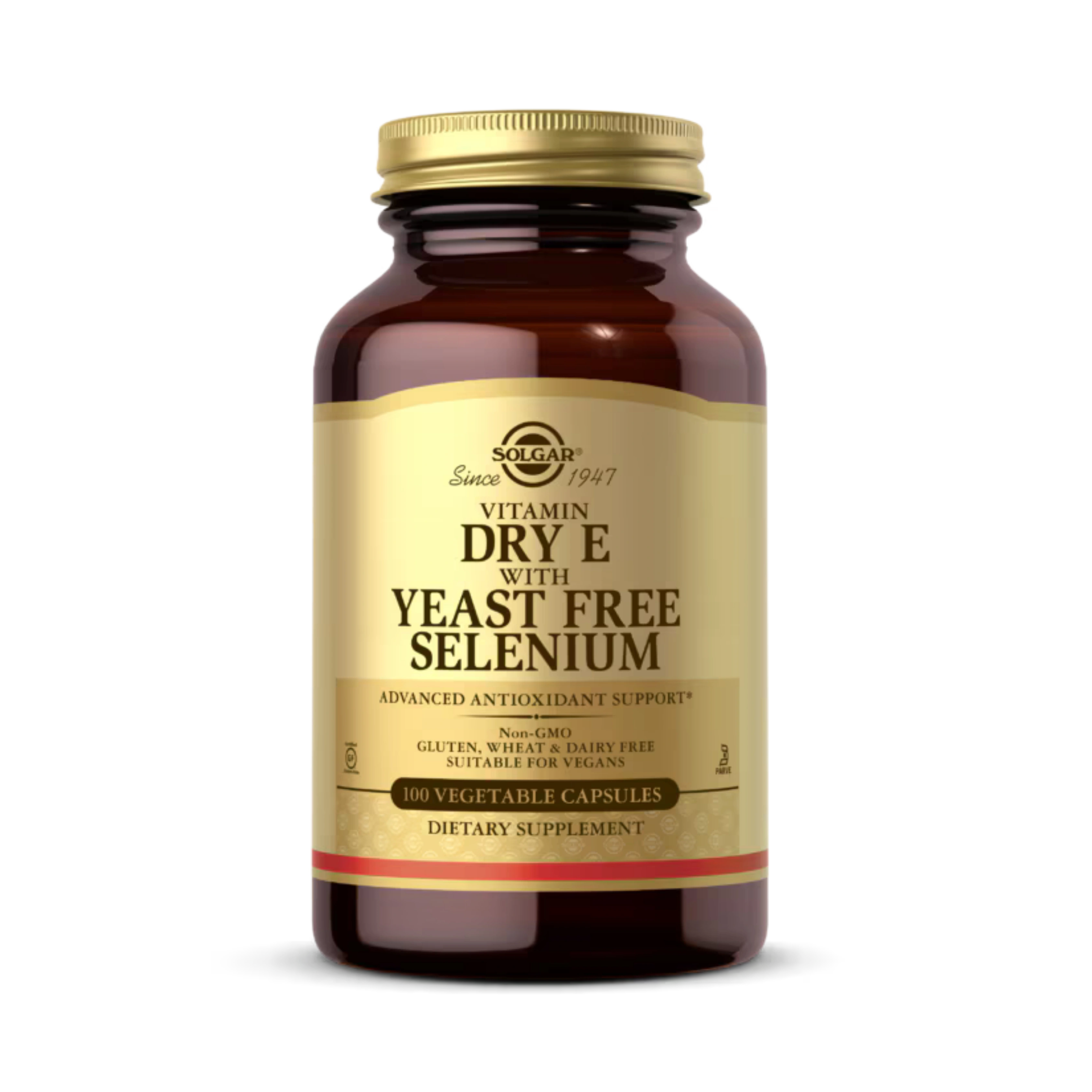 Solgar, Vitamin Dry E with Yeast Free Selenium, 100 Vegetable Capsules