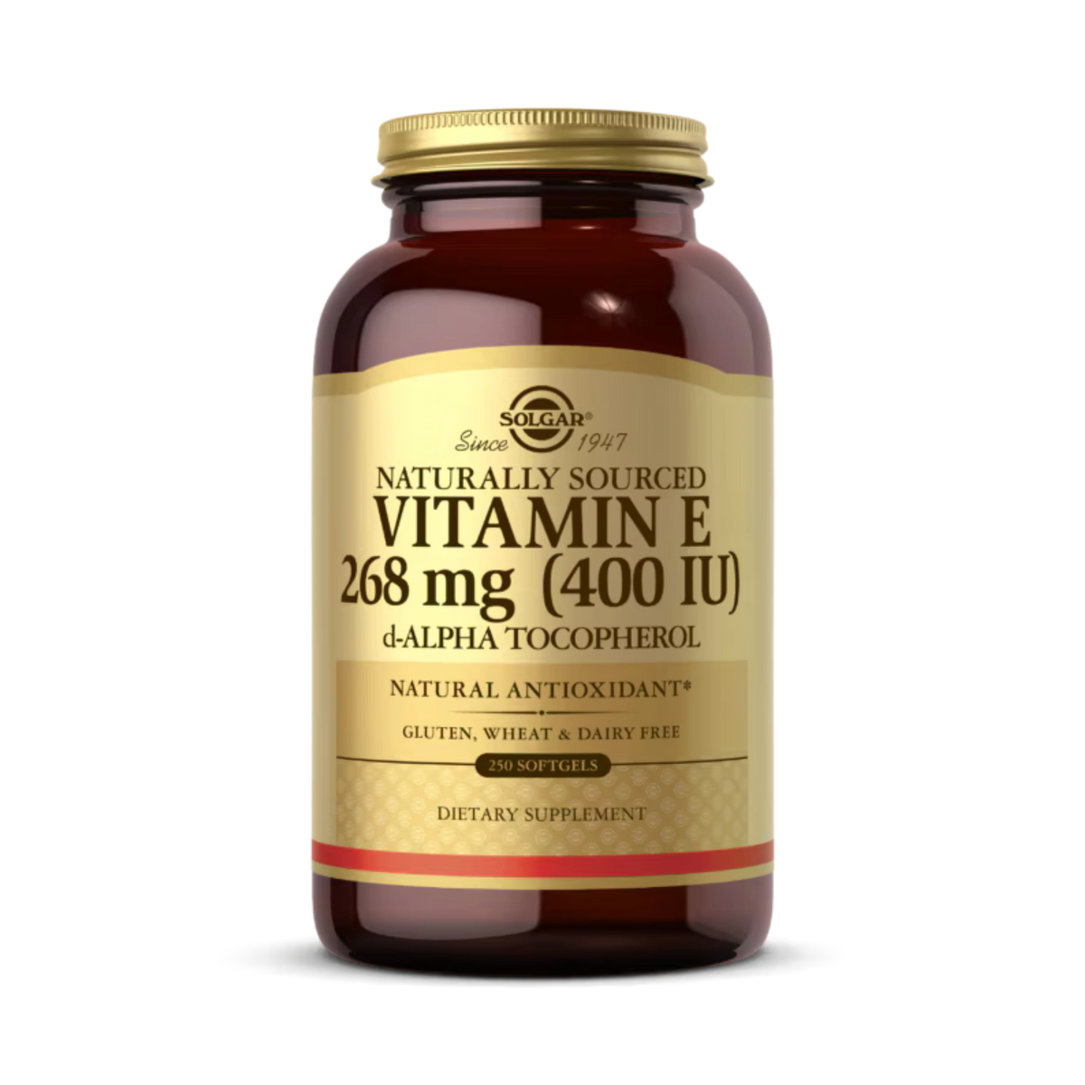 Solgar, Vitamin E, Naturally Sourced, 268 Mg (400 IU), 250 Softgels
