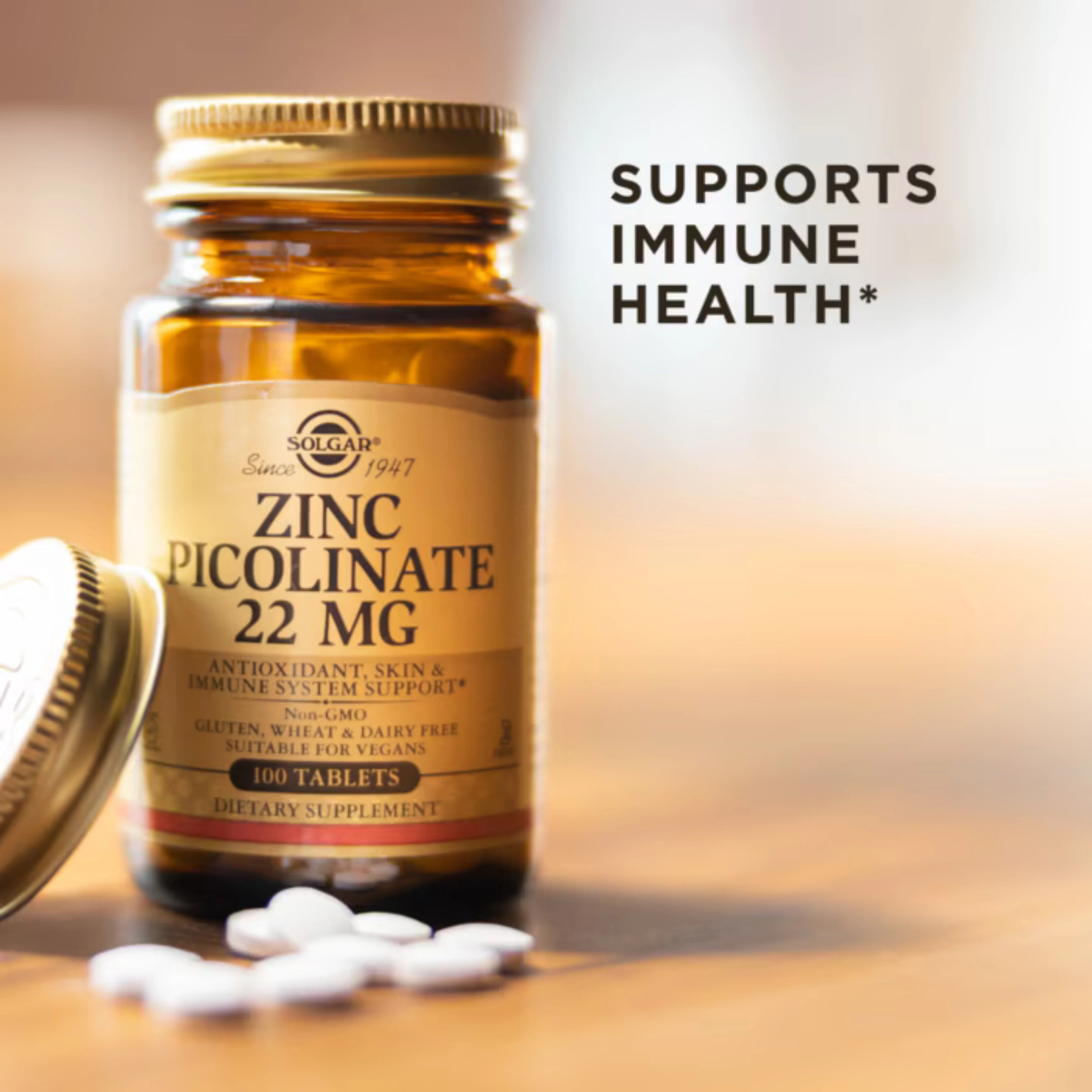 Solgar, Zinc Picolinate, 22 Mg, 100 Tablets
