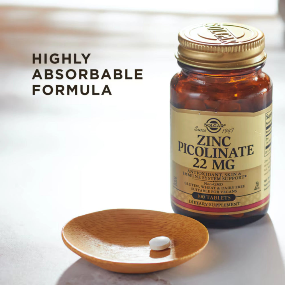 Solgar, Zinc Picolinate, 22 Mg, 100 Tablets