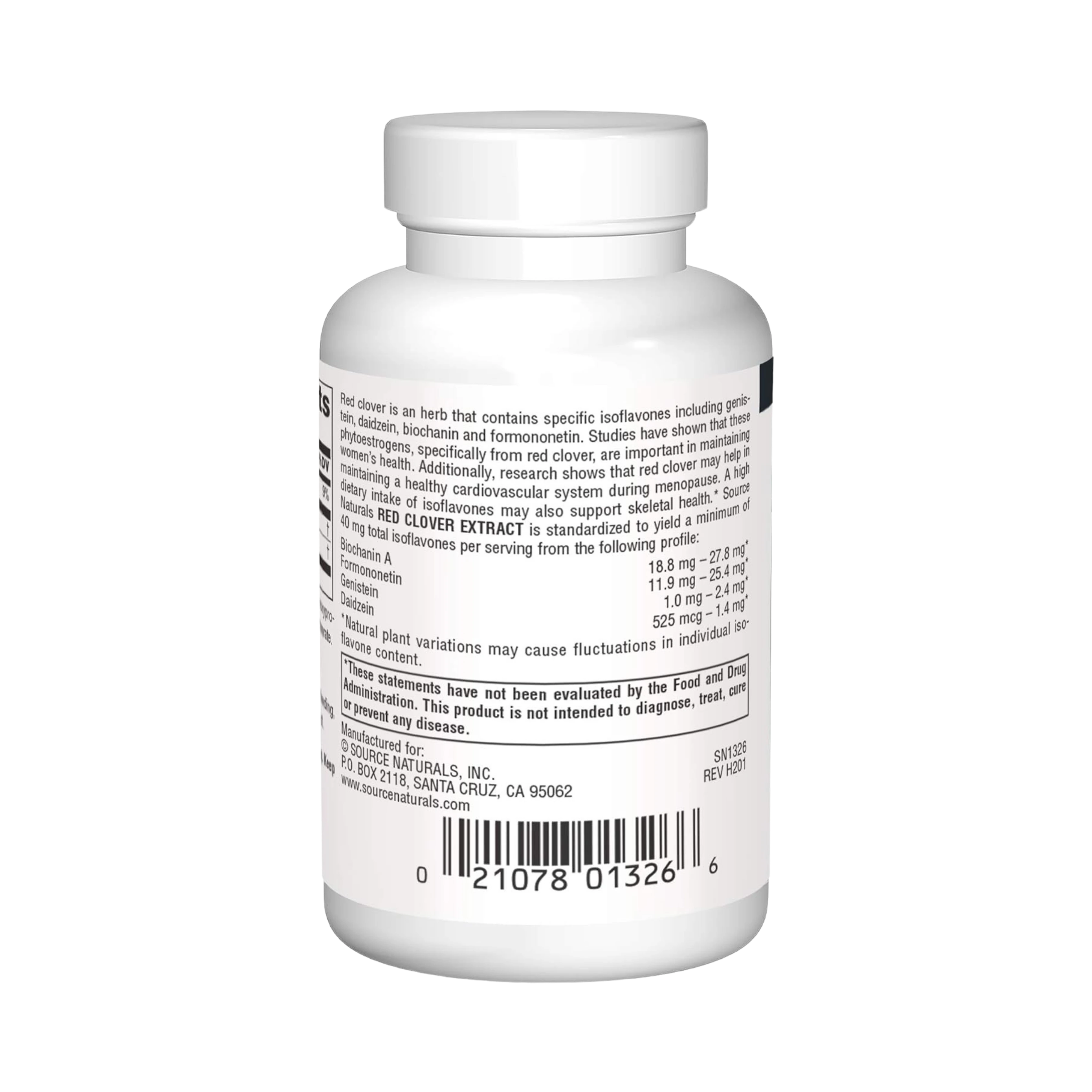 Source Natuarls, Red Clover Extract, 500 Mg, 60 Tablets