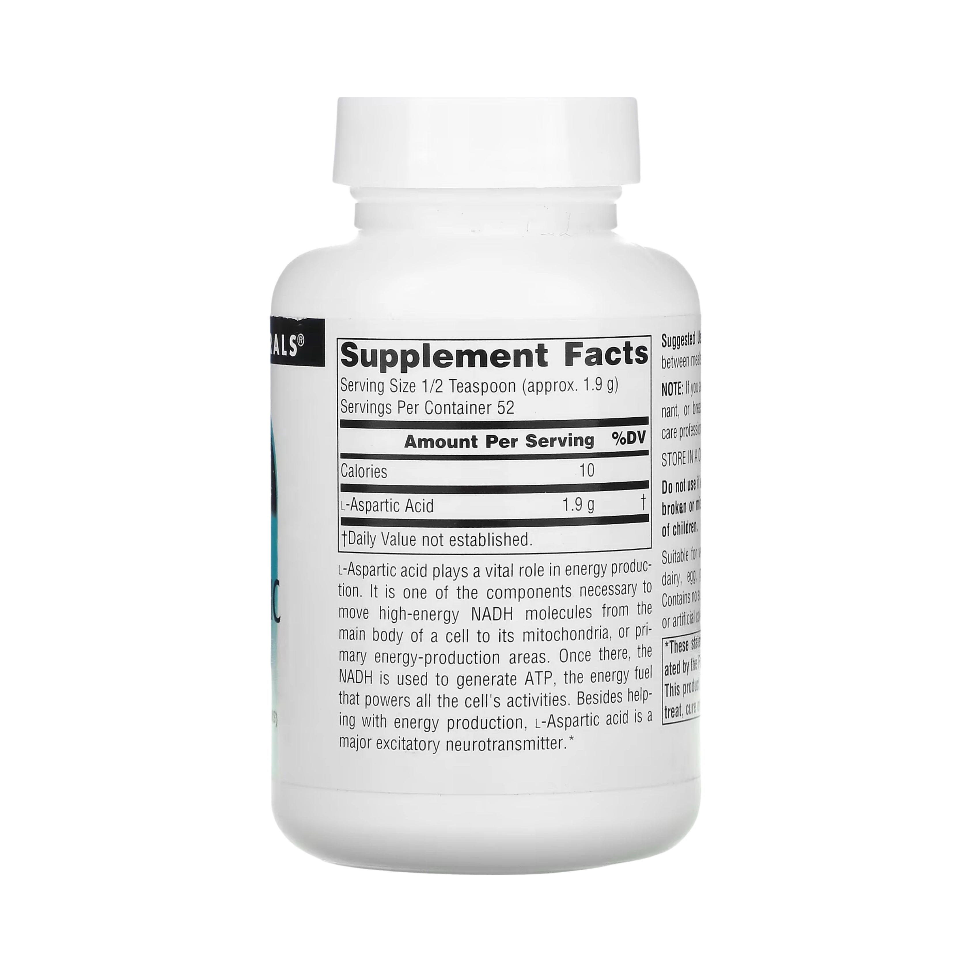 Source Natural, L-Aspartic Acid, 3.53 Powder