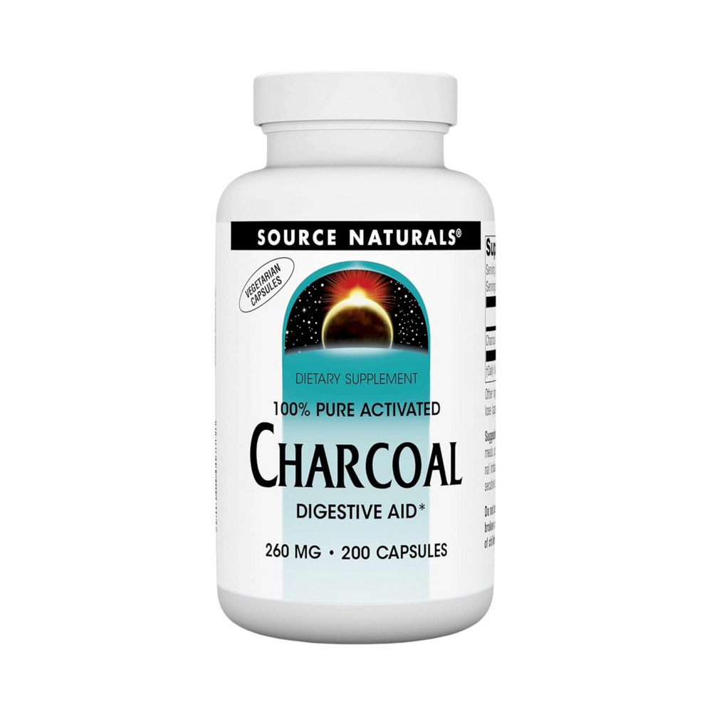 Source Naturals 100% Pure Activated Charcoal 260 Mg, 200 Capsules