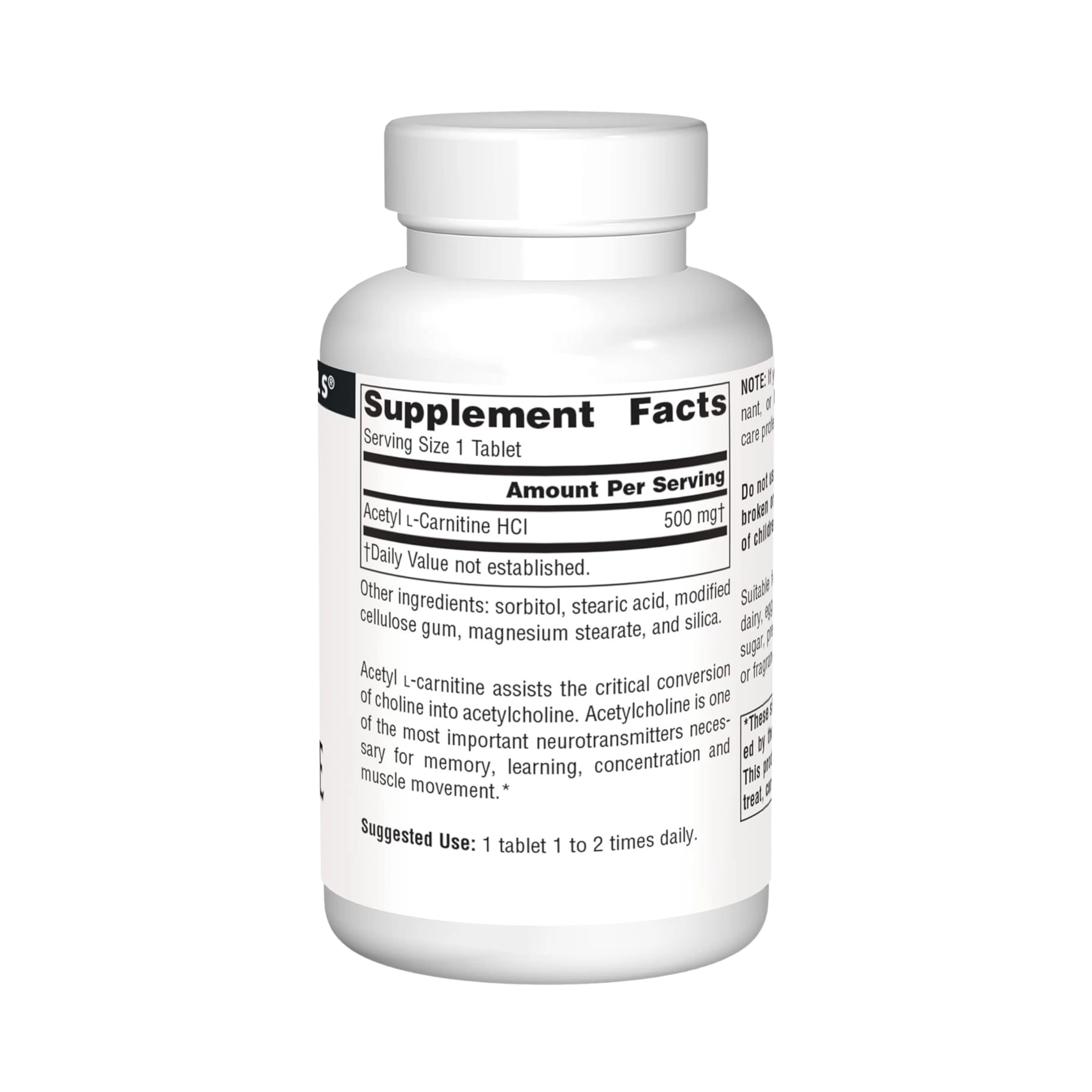 Source Naturals, Acetyl L-Carnitine, 500 Mg, 60 Tablets
