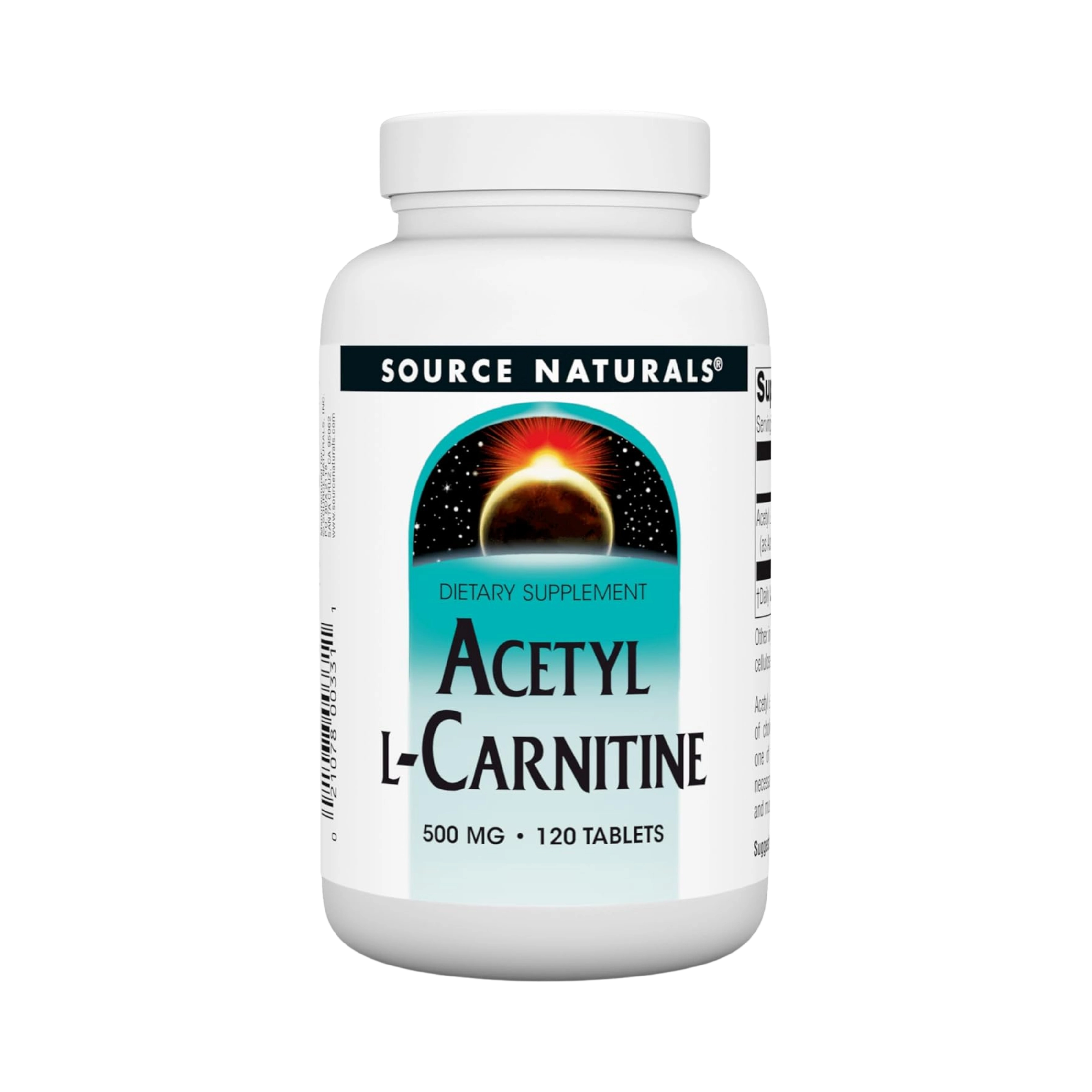 Source Naturals Acetyl L-Carnitine 500 Mg Tablet, 120 Count
