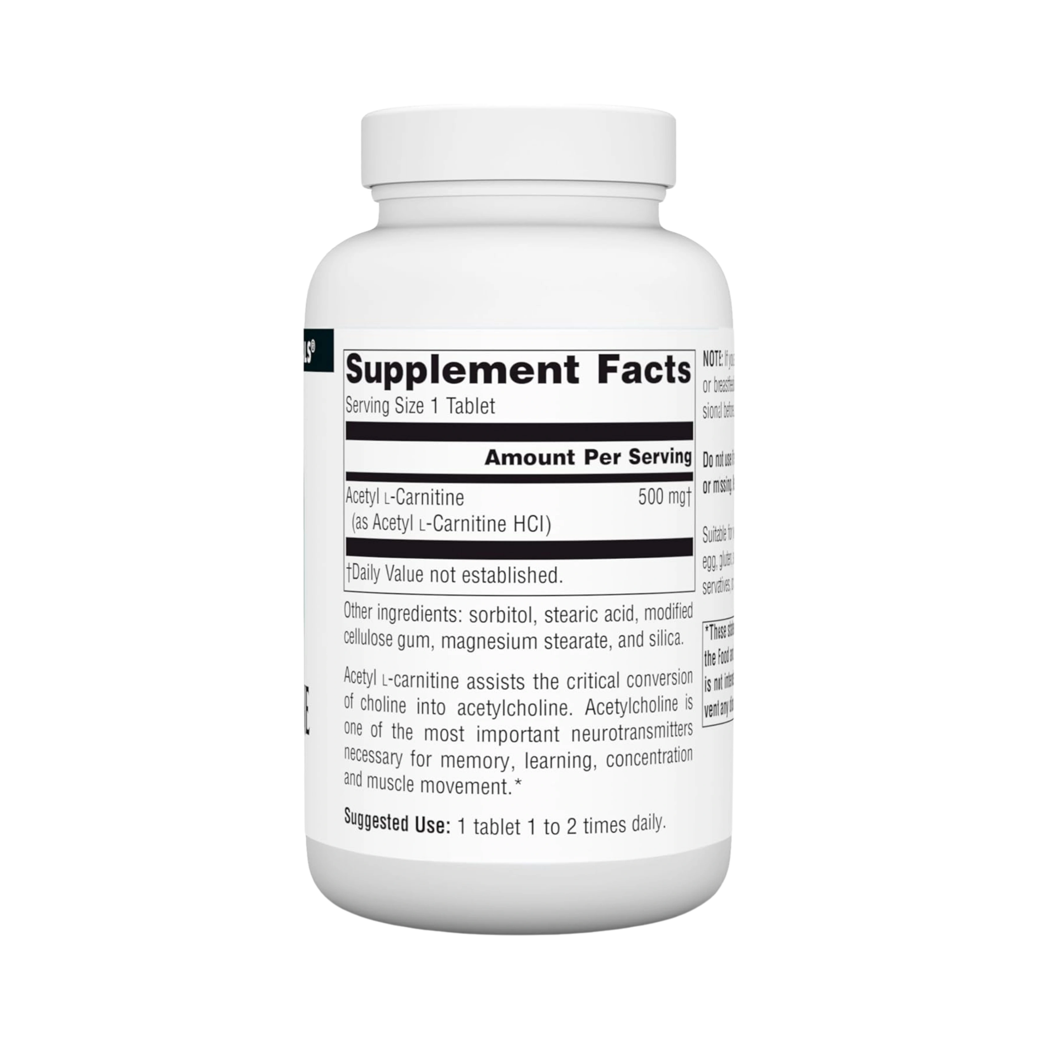 Source Naturals Acetyl L-Carnitine 500 Mg Tablet, 120 Count