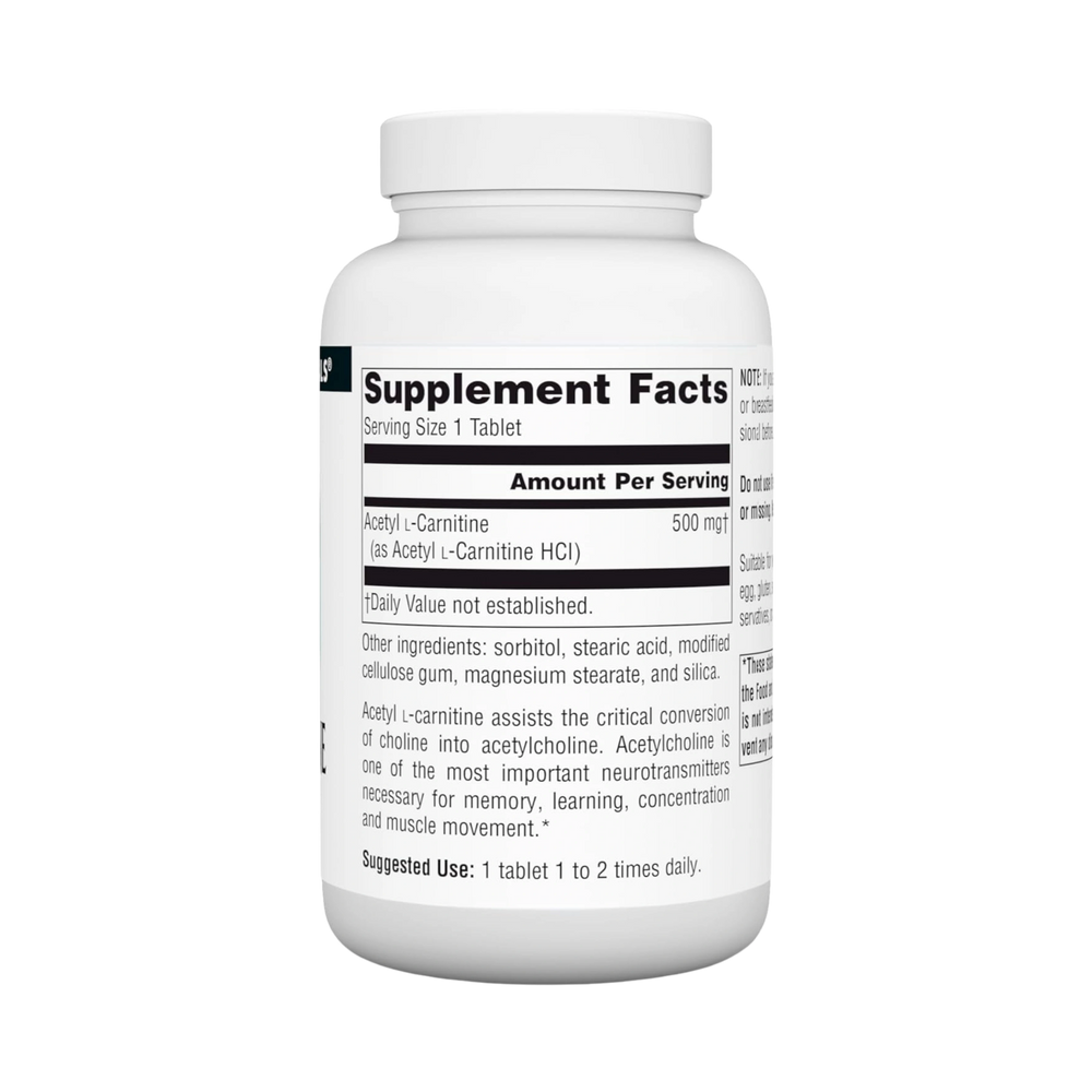 Source Naturals Acetyl L-Carnitine 500 Mg Tablet, 120 Count