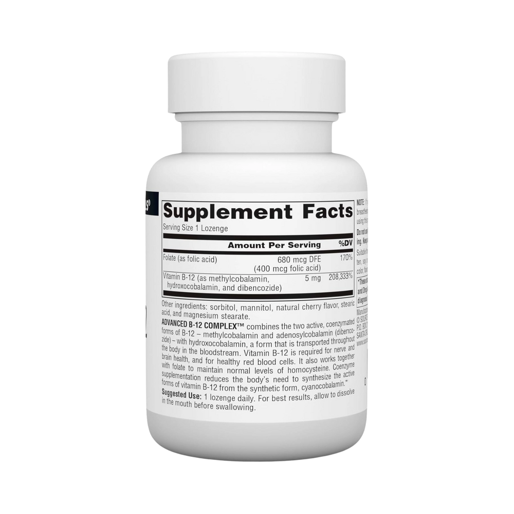 Source Naturals, Advanced B-12 Complex, 5 Mg, 60 Lozenge