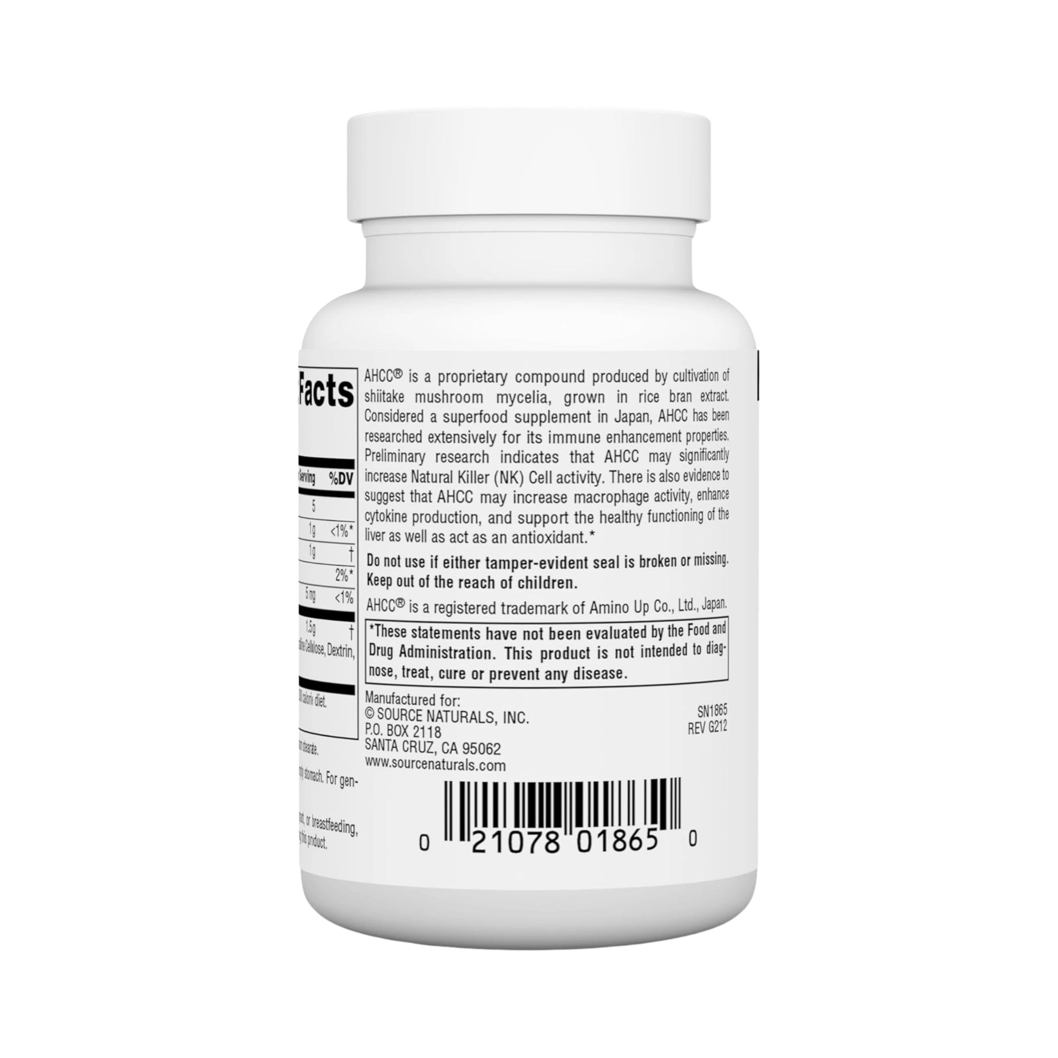 Source Naturals, AHCC, 750 Mg, 30 Capsules