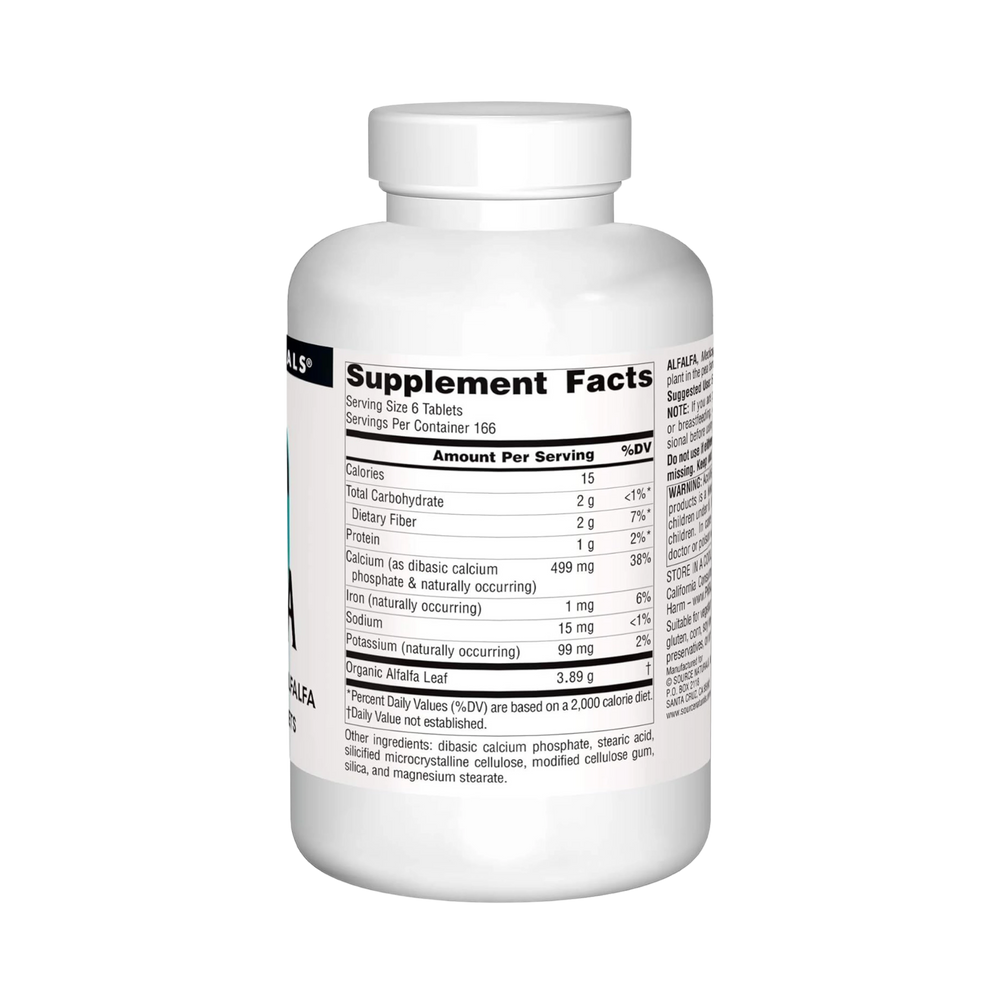 Source Naturals, Alfalfa, 648 Mg, 1000 Tablets