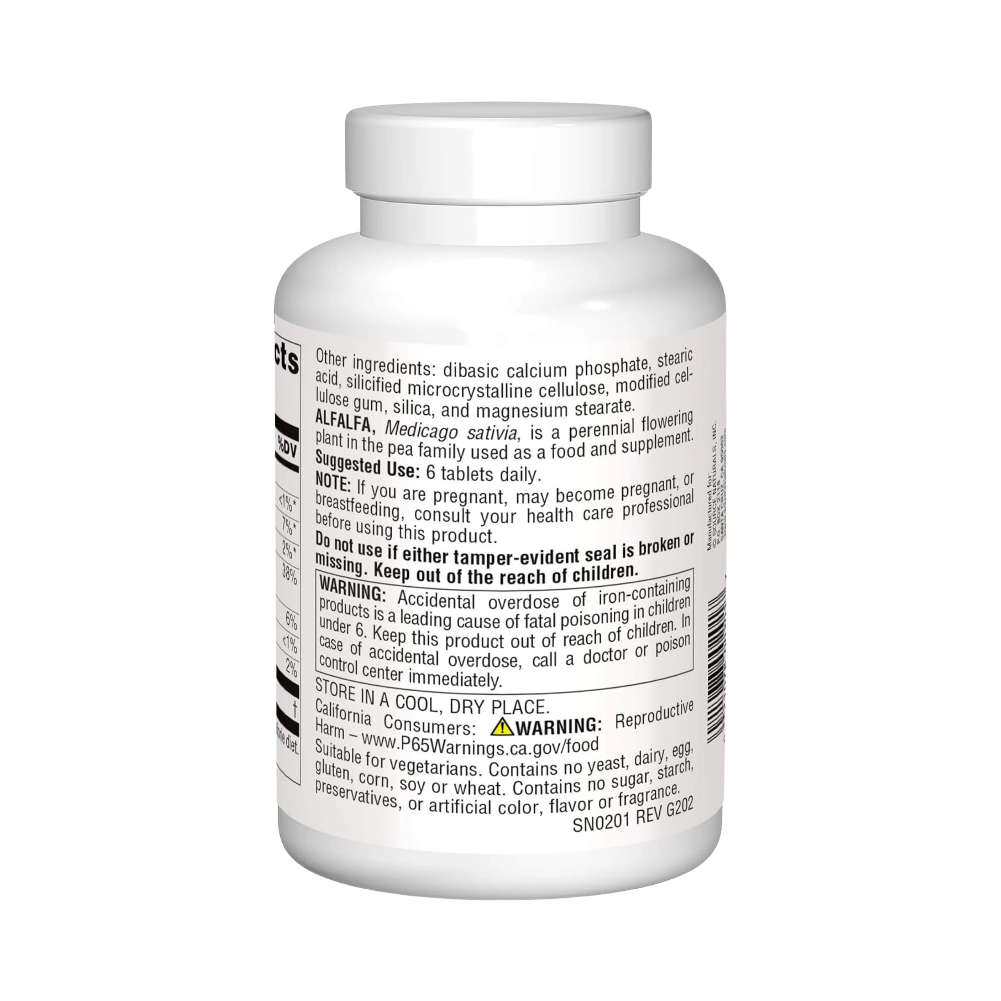 Source Naturals, Alfalfa, 648 Mg, 250 Tablets