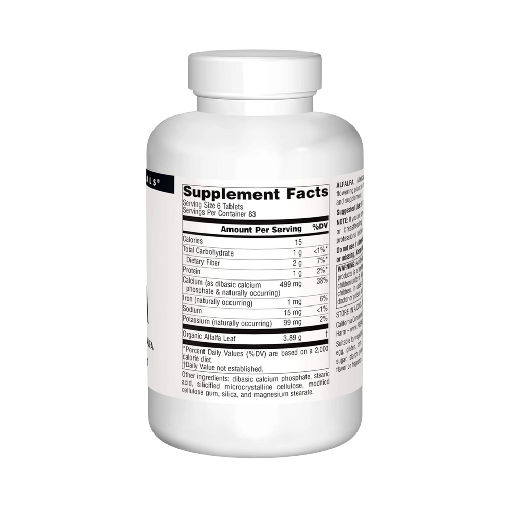 Source Naturals, Alfalfa, 648 Mg, 500 Tablets
