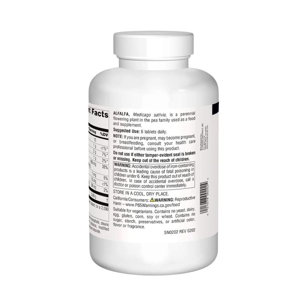 Source Naturals, Alfalfa, 648 Mg, 500 Tablets