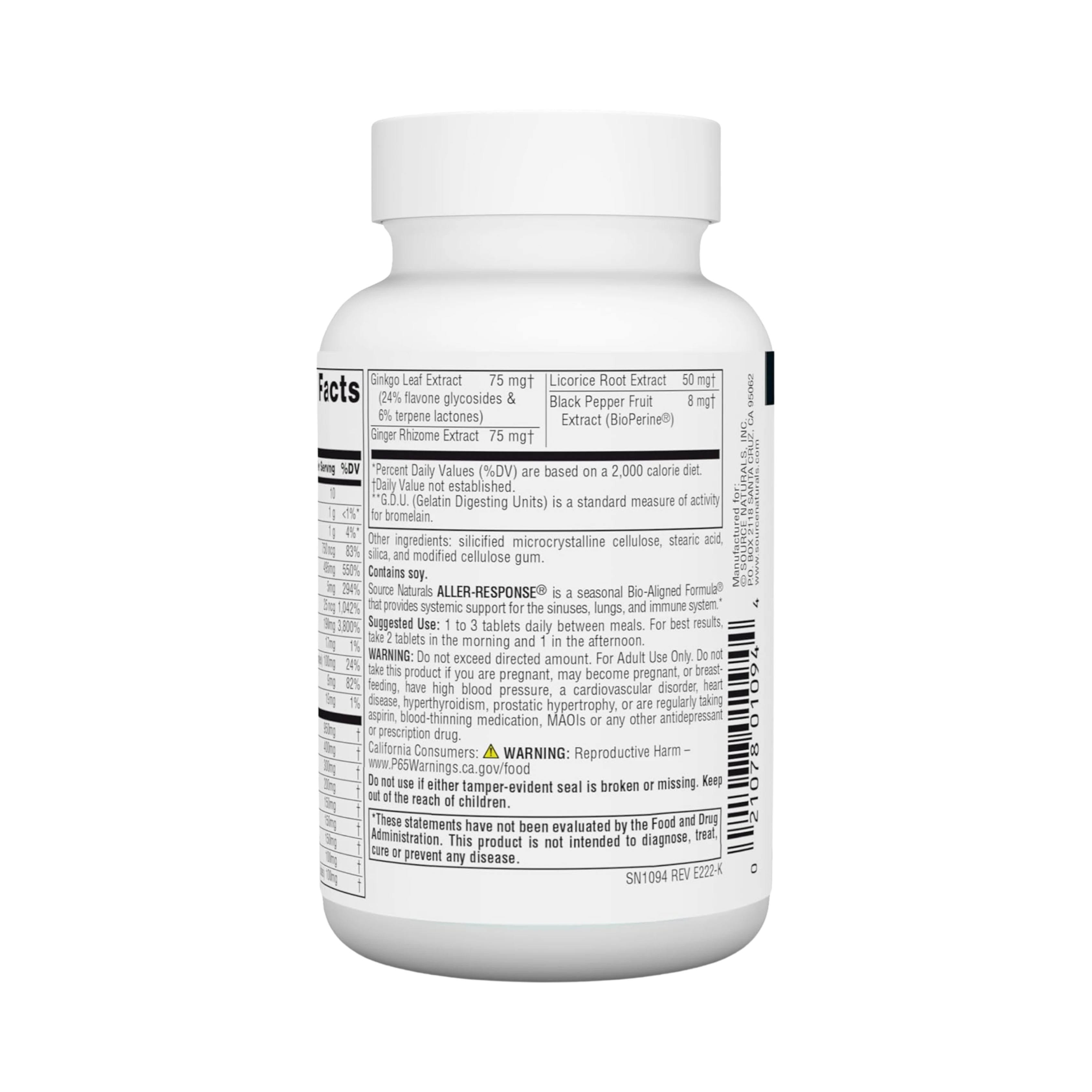 Source Naturals, Aller-Response, 45 Tablets