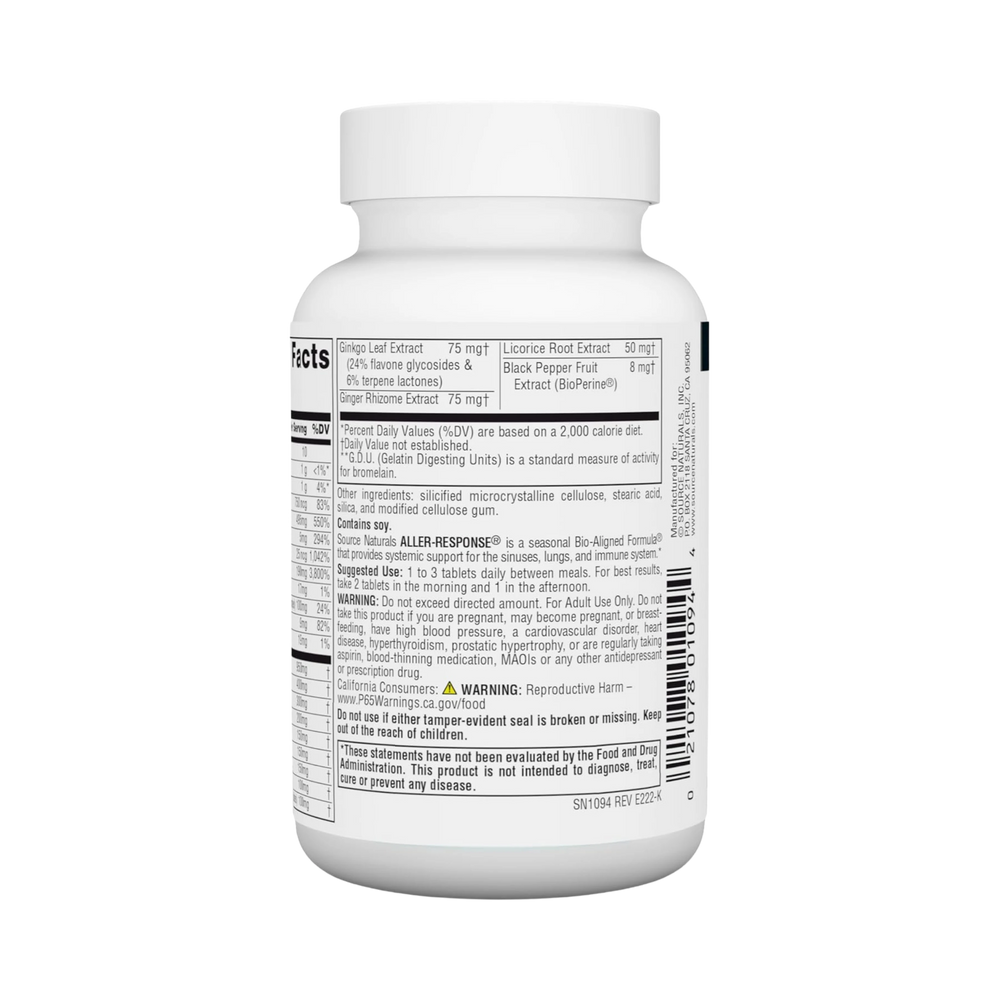 Source Naturals, Aller-Response, 45 Tablets