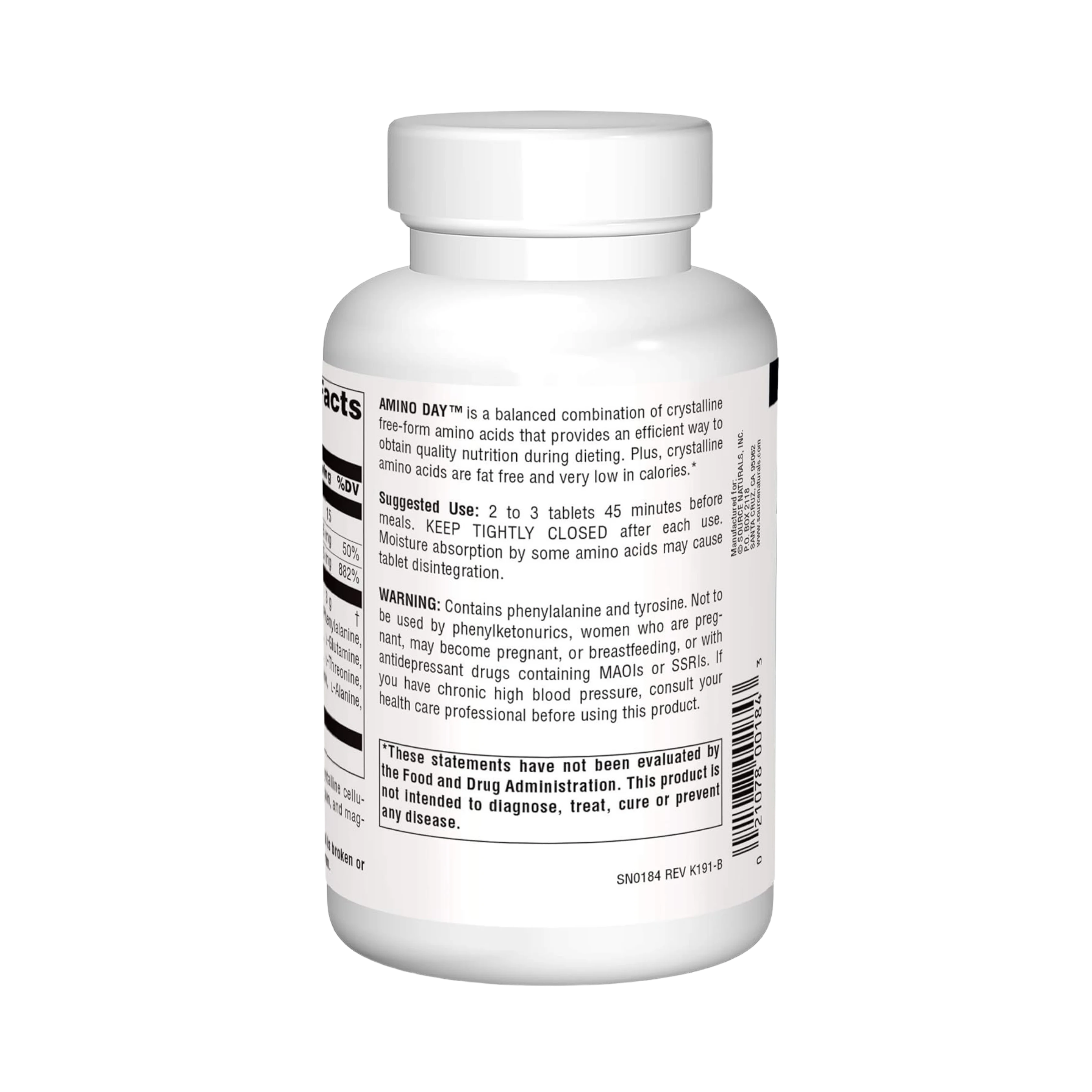 Source Naturals, Amino Day, 1,000 Mg, 120 Tablets